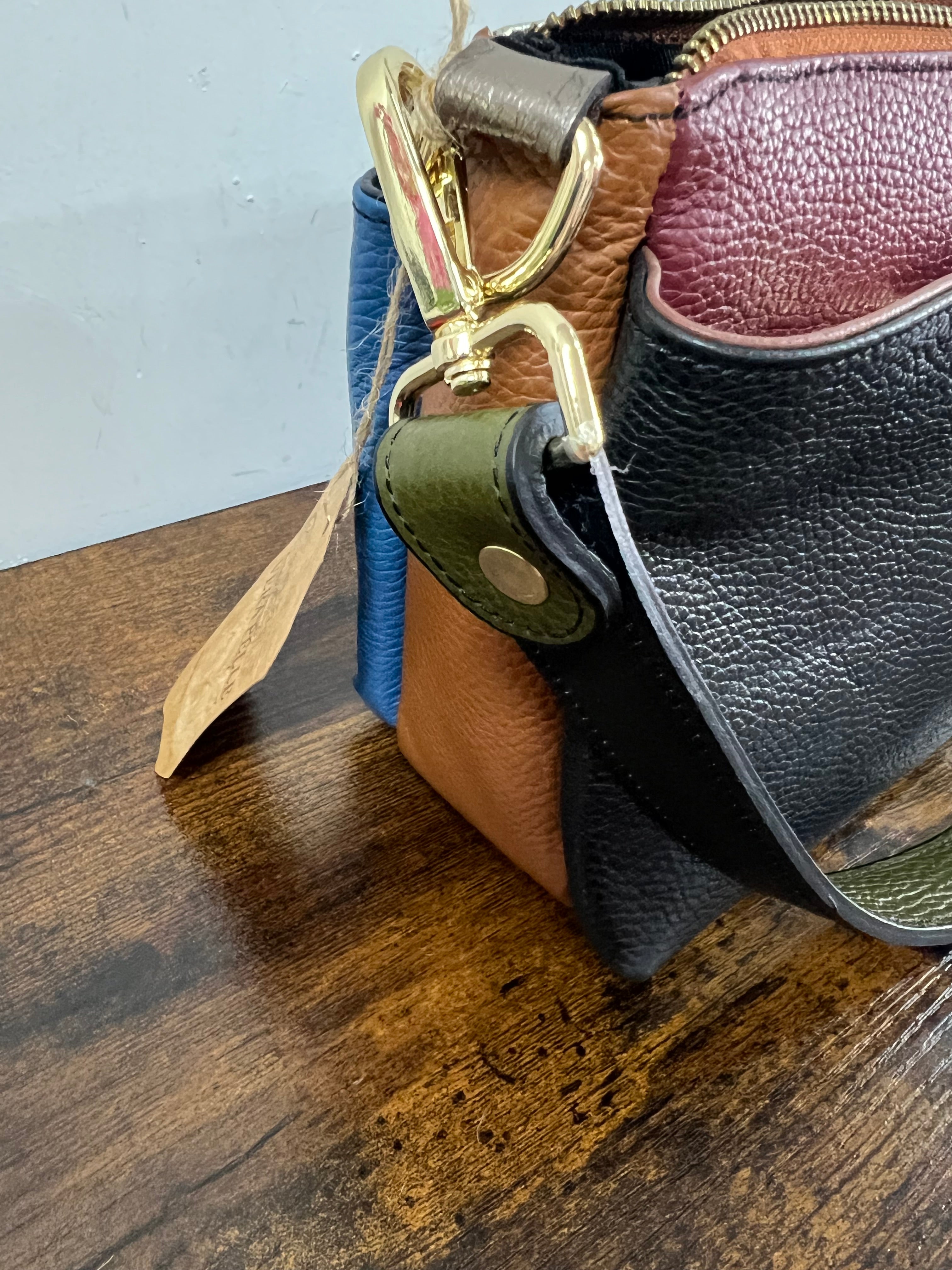 Borsetta patchwork carta da zucchero e nero