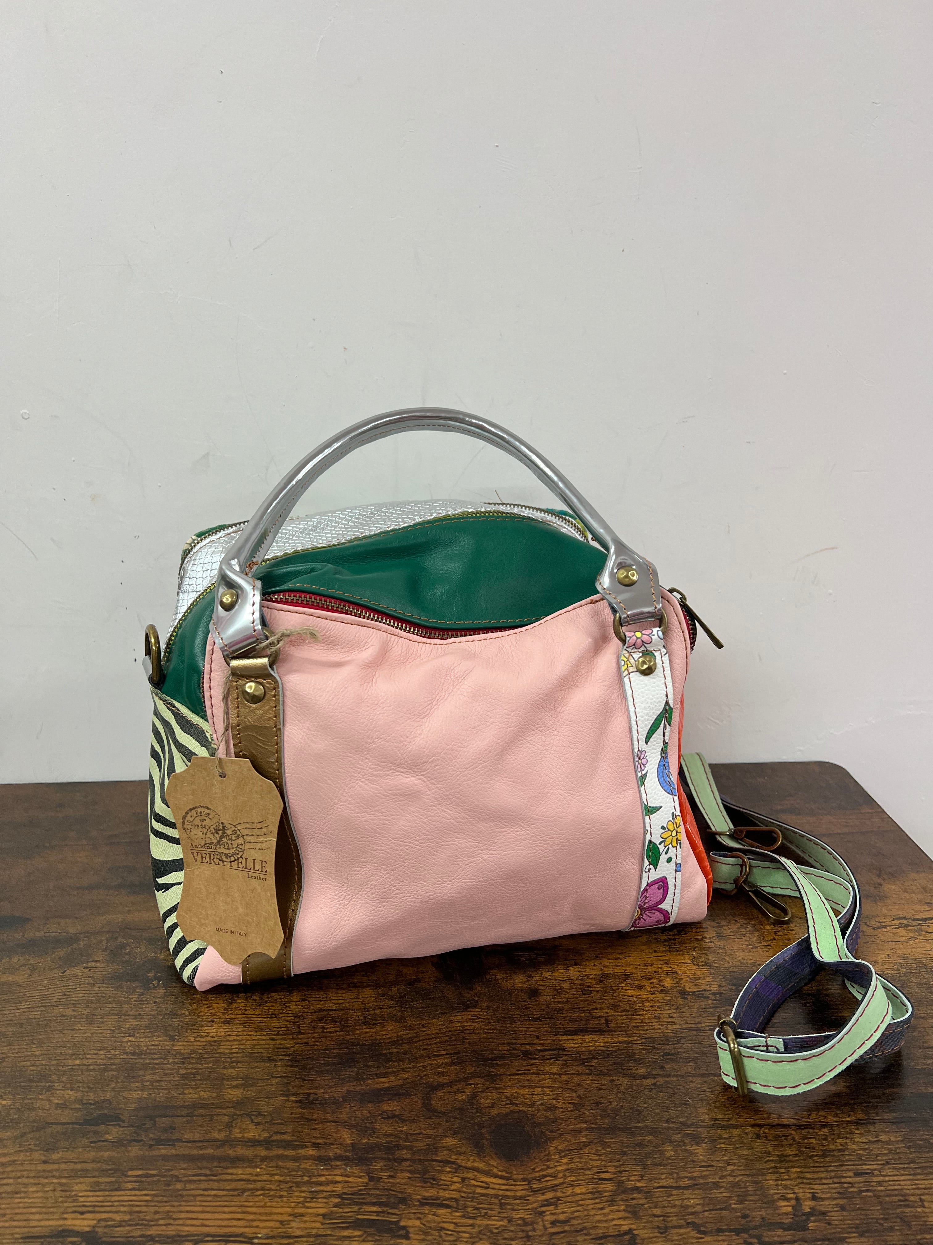 Country quadrotta patchwork righe verde e oro