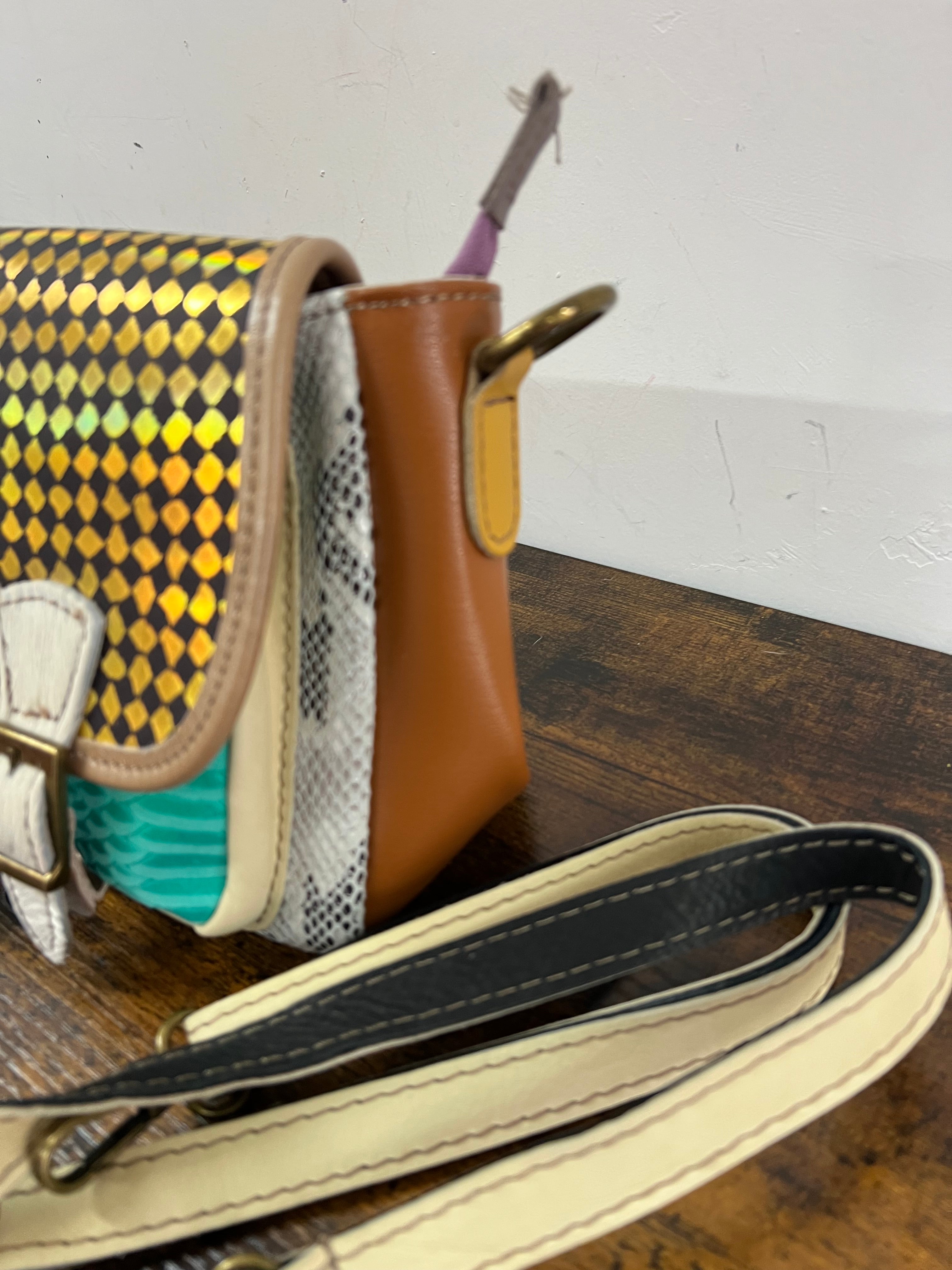 Country cartella patchwork quadri oro