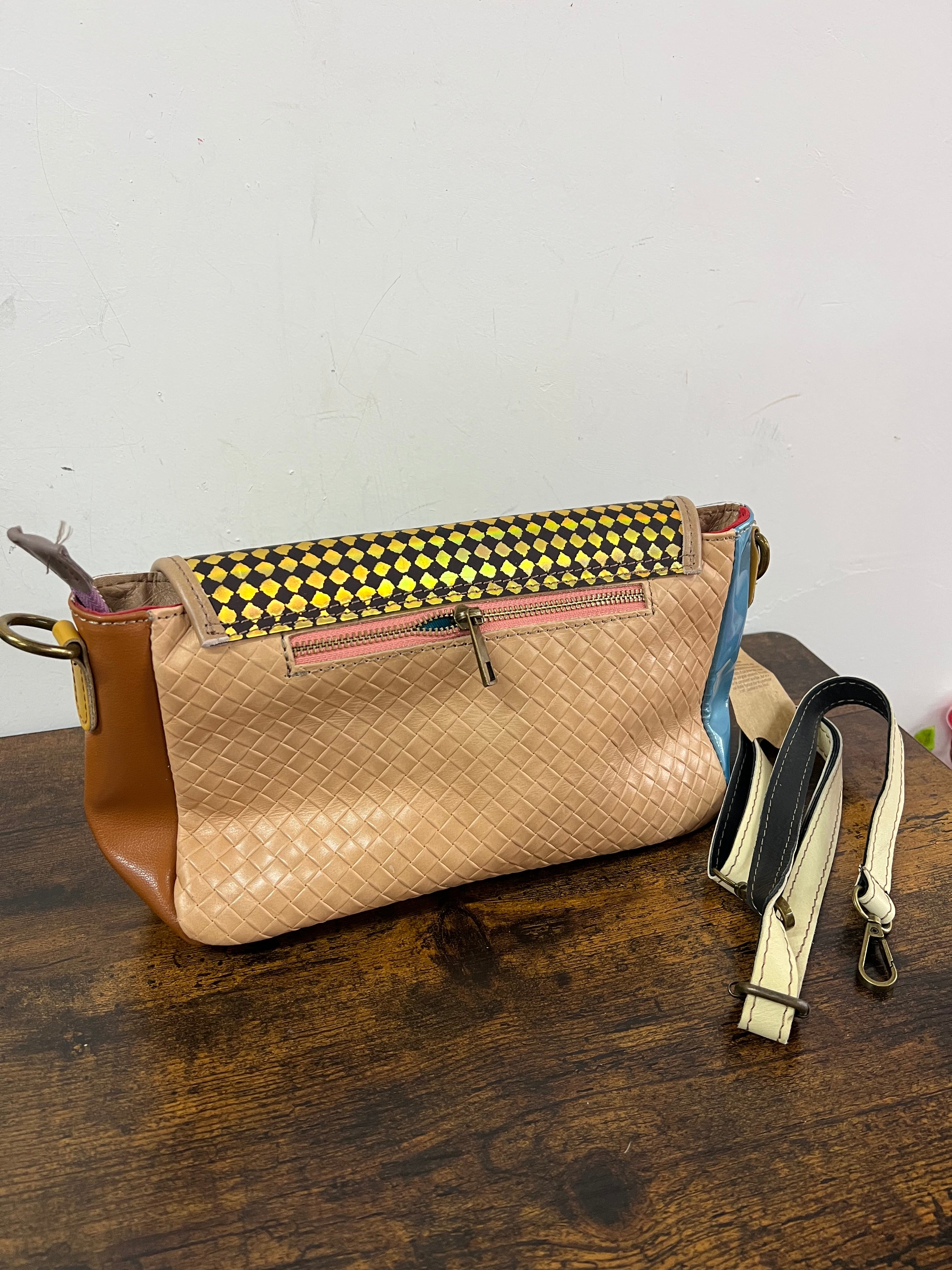 Country cartella patchwork quadri oro