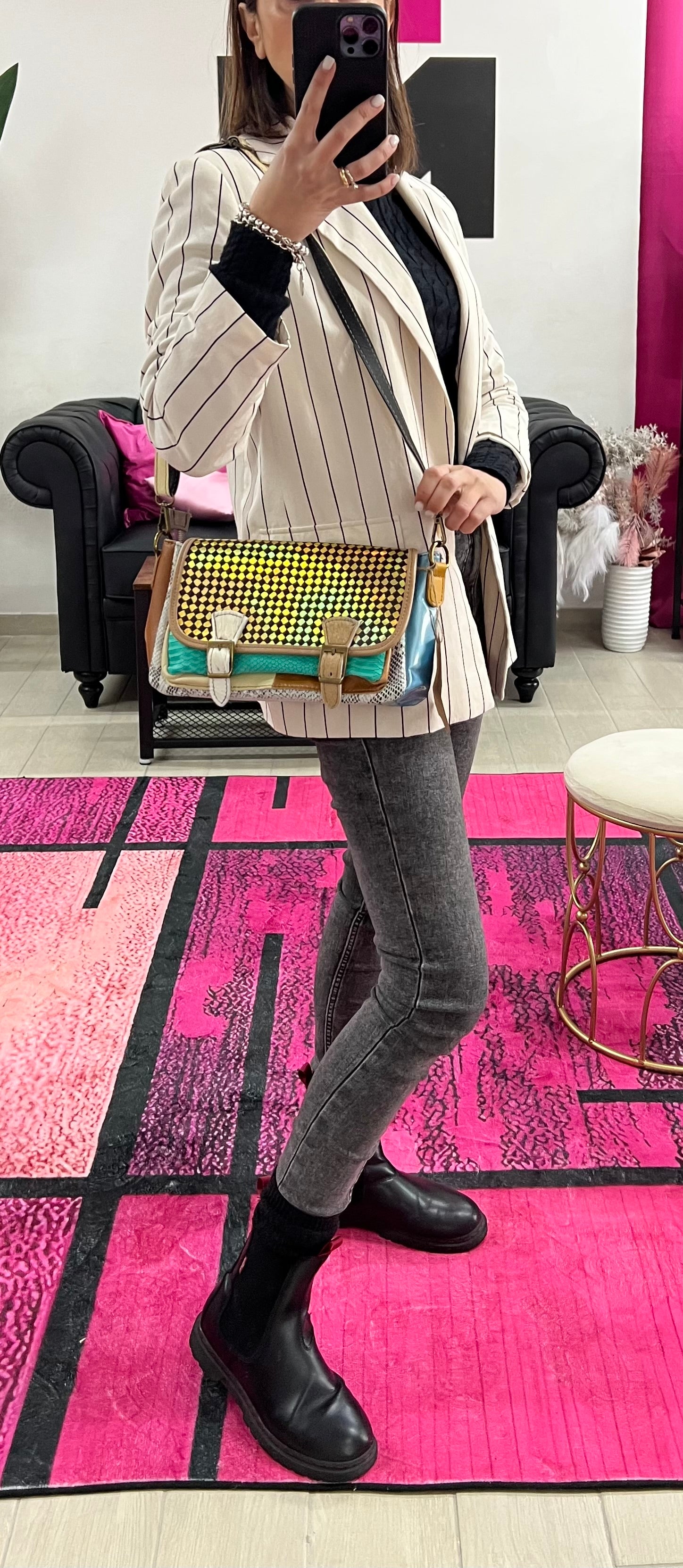 Country cartella patchwork quadri oro