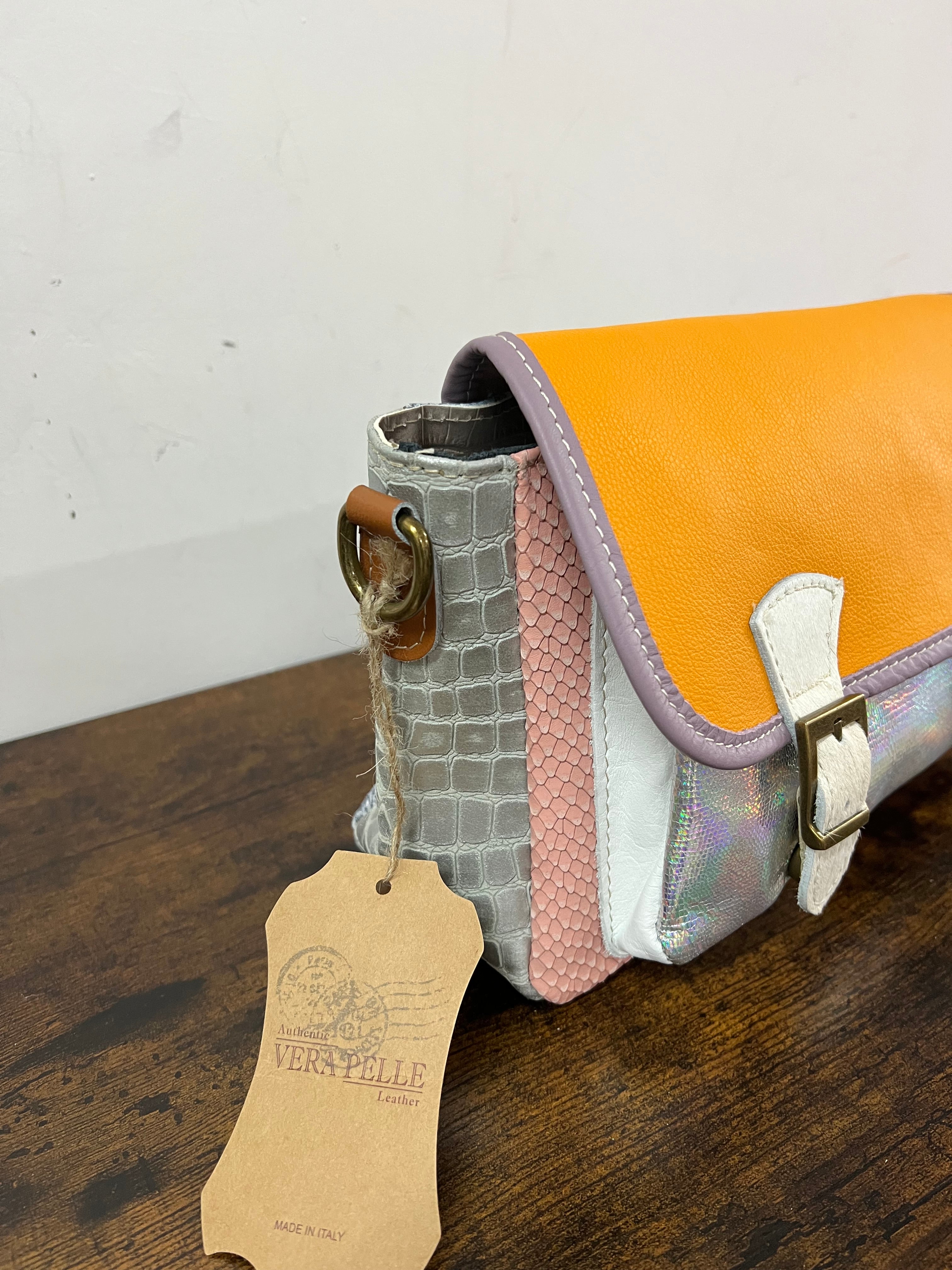 Country cartella patchwork arancio