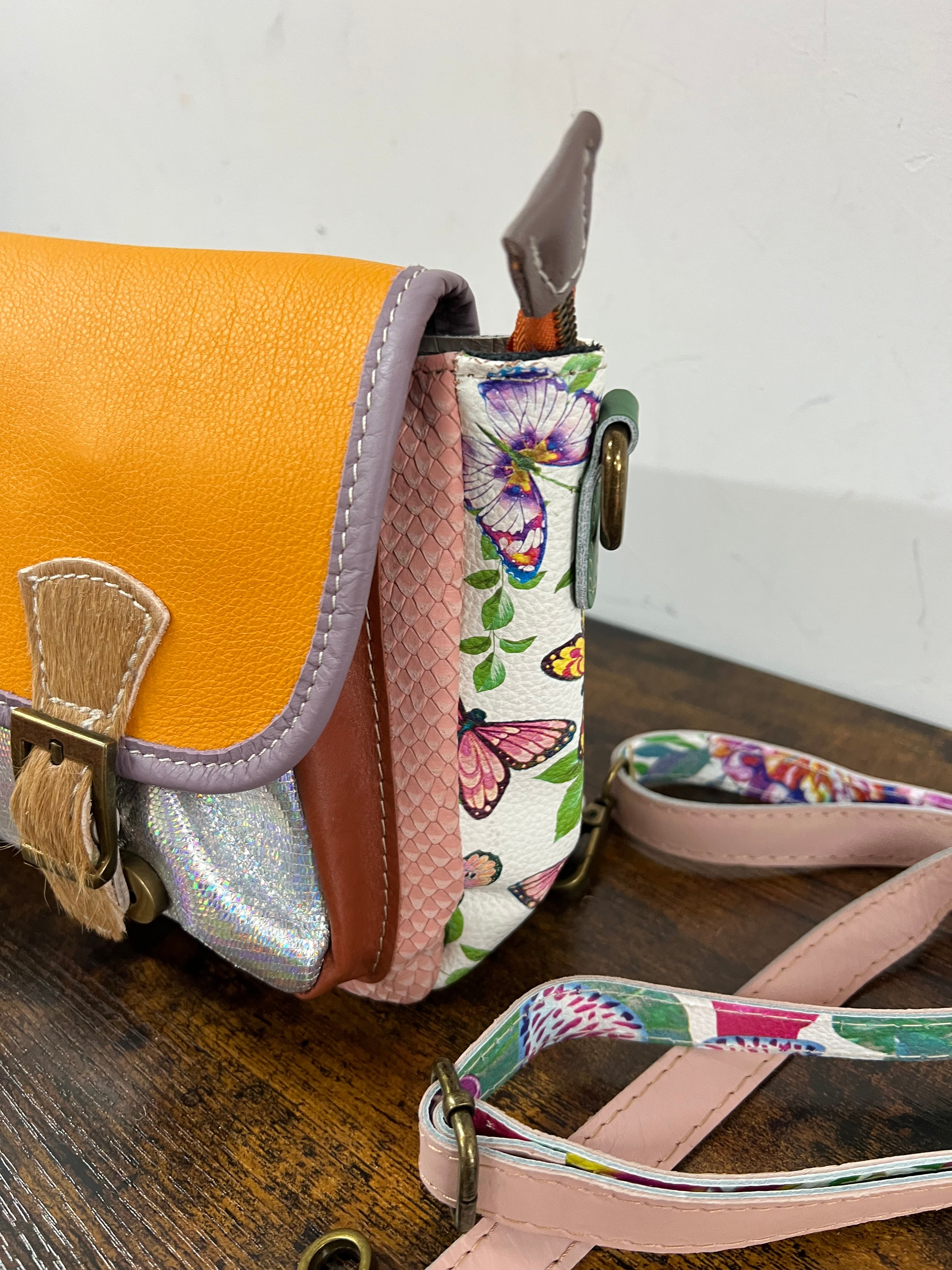 Country cartella patchwork arancio