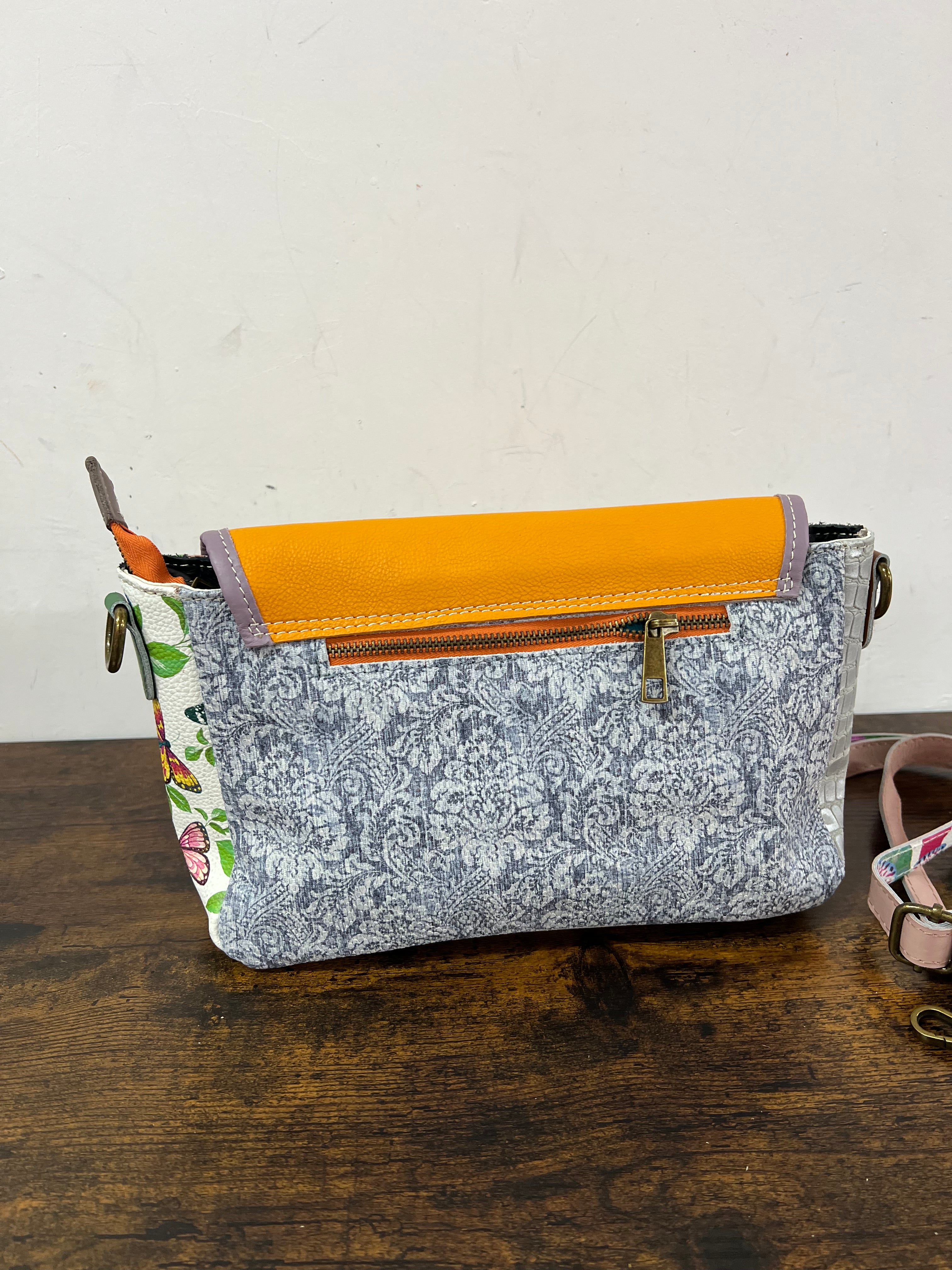 Country cartella patchwork arancio