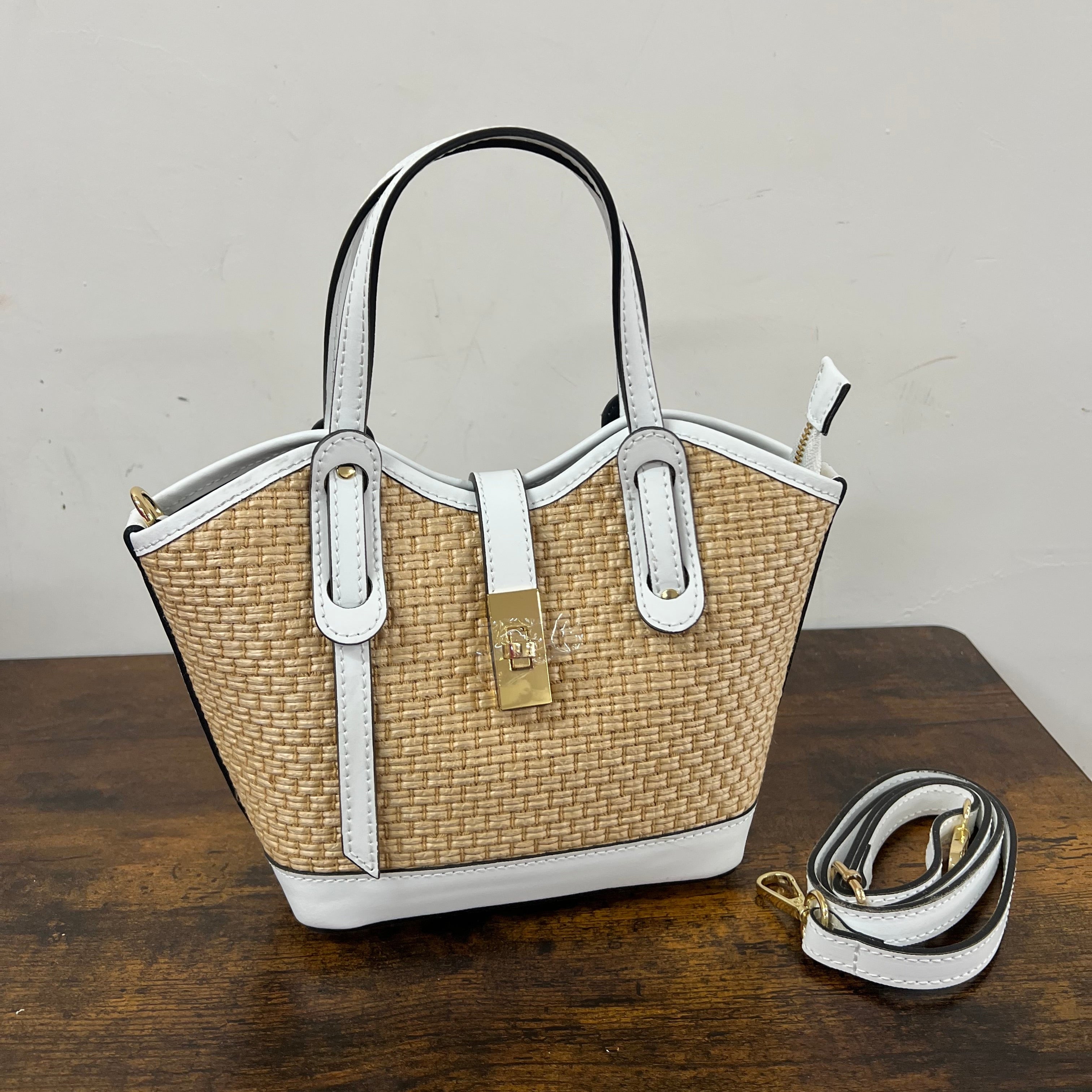 Sally mini rafia bianco