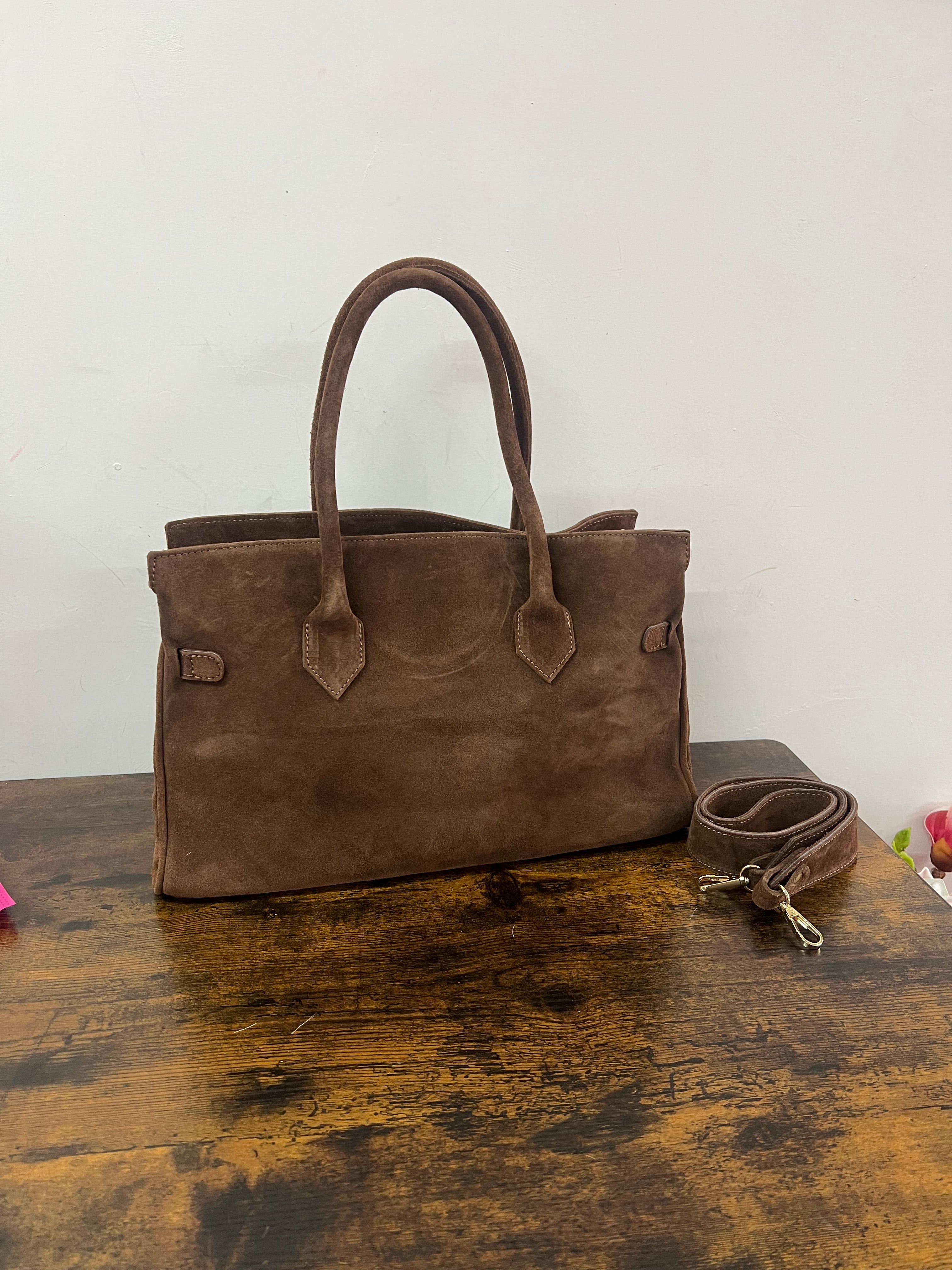 Shopper horse suede basic cioccolato
