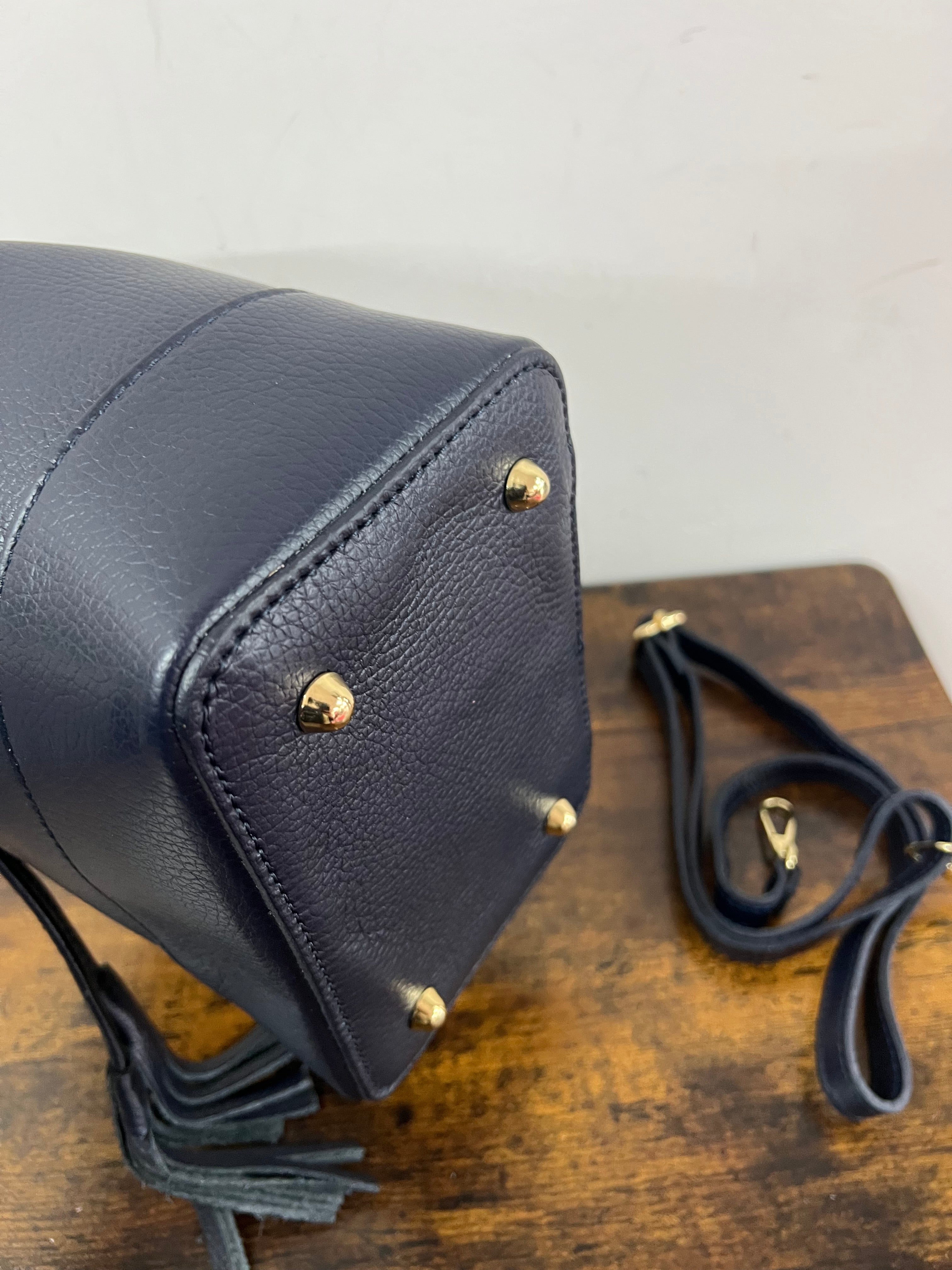 Sacchetto frange mini blu navy
