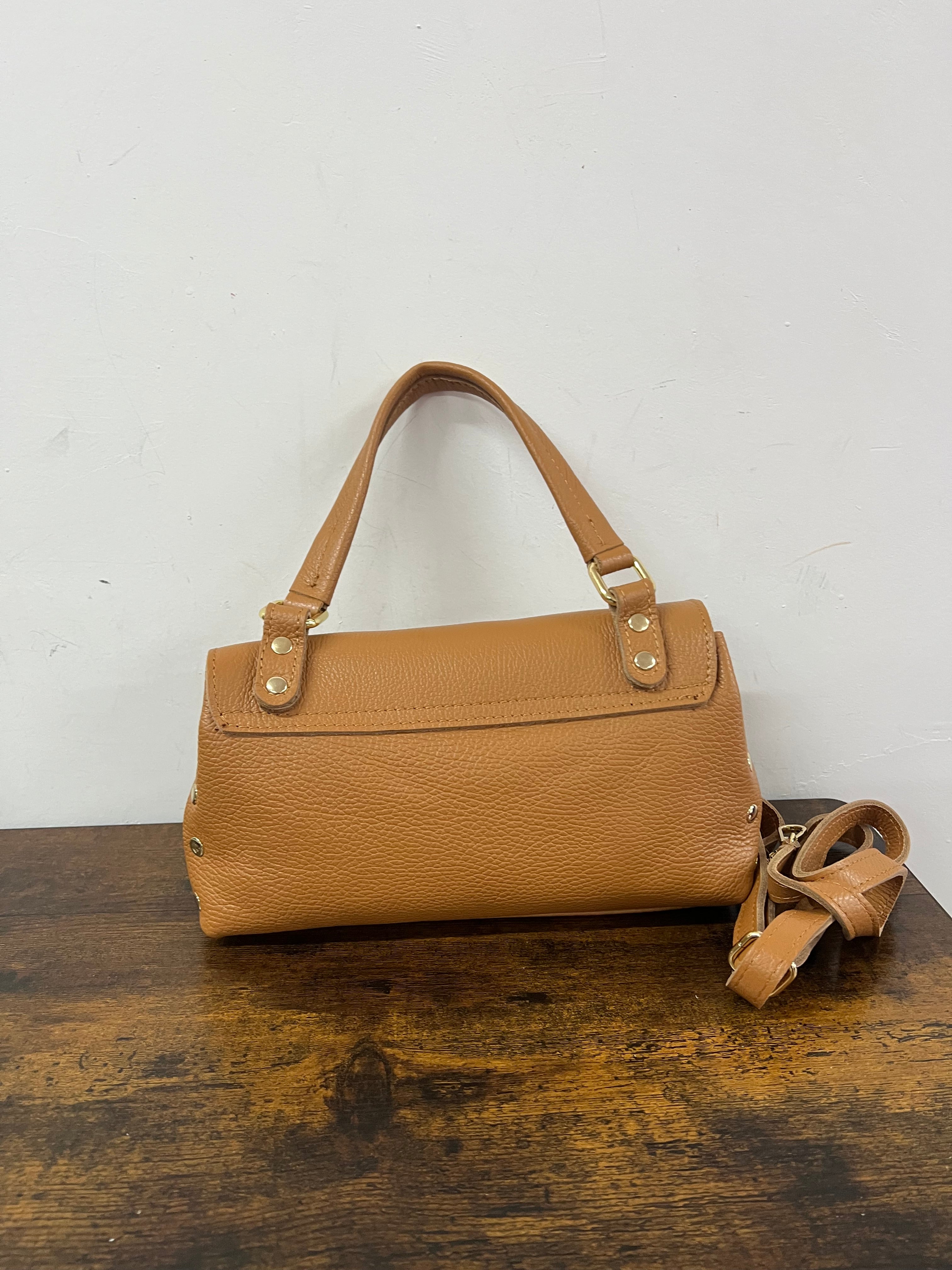 Country bag monocolore midi cuoio chiaro