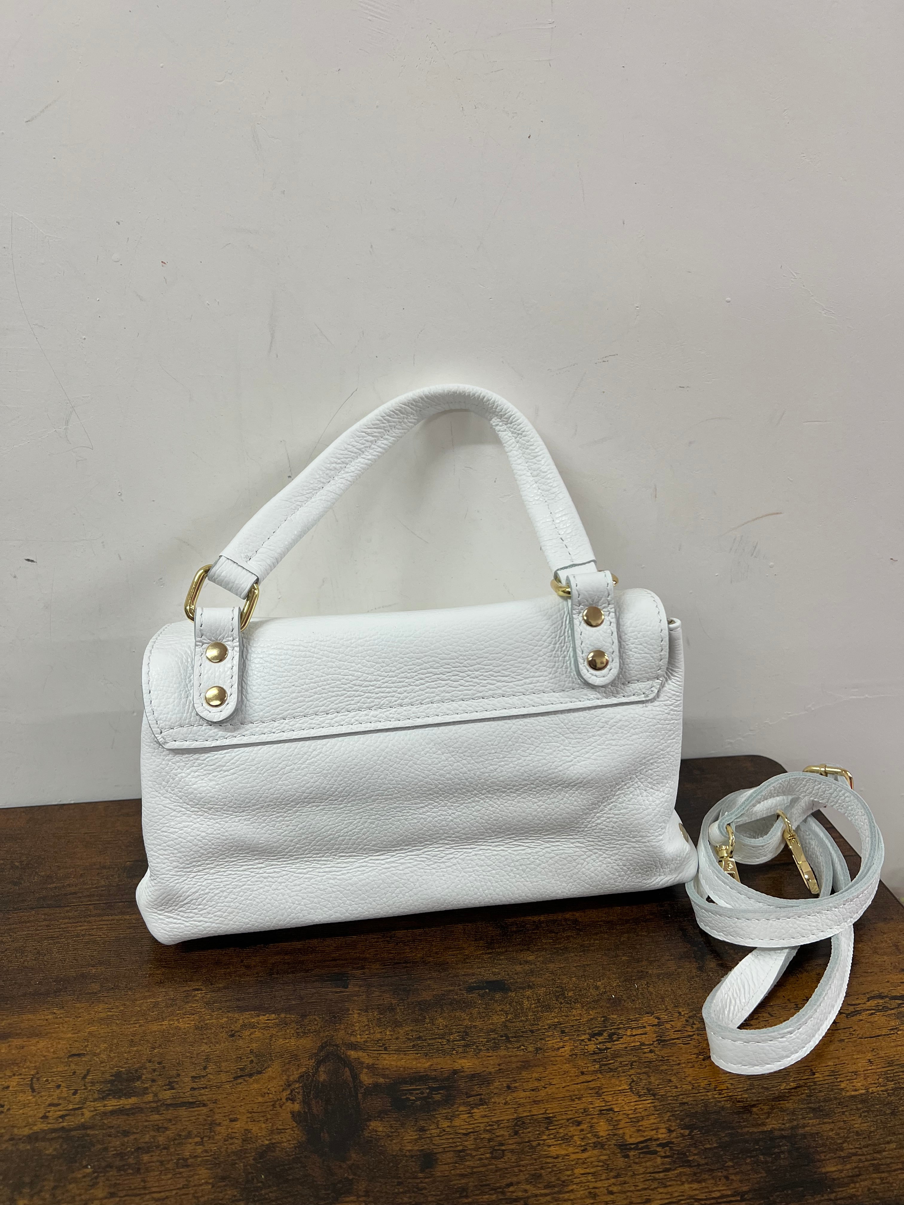 Country bag monocolore midi bianco