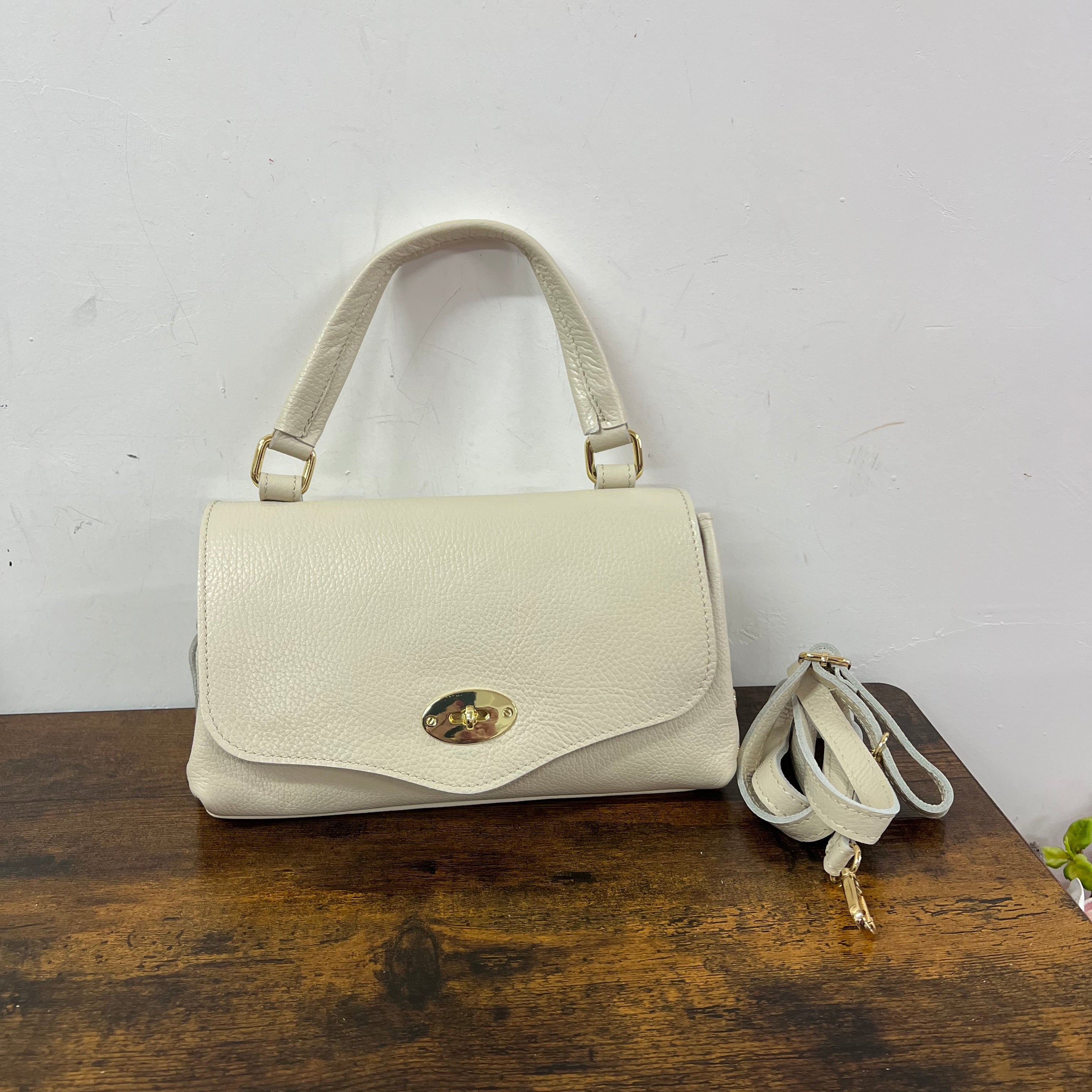 Country bag monocolore midi panna