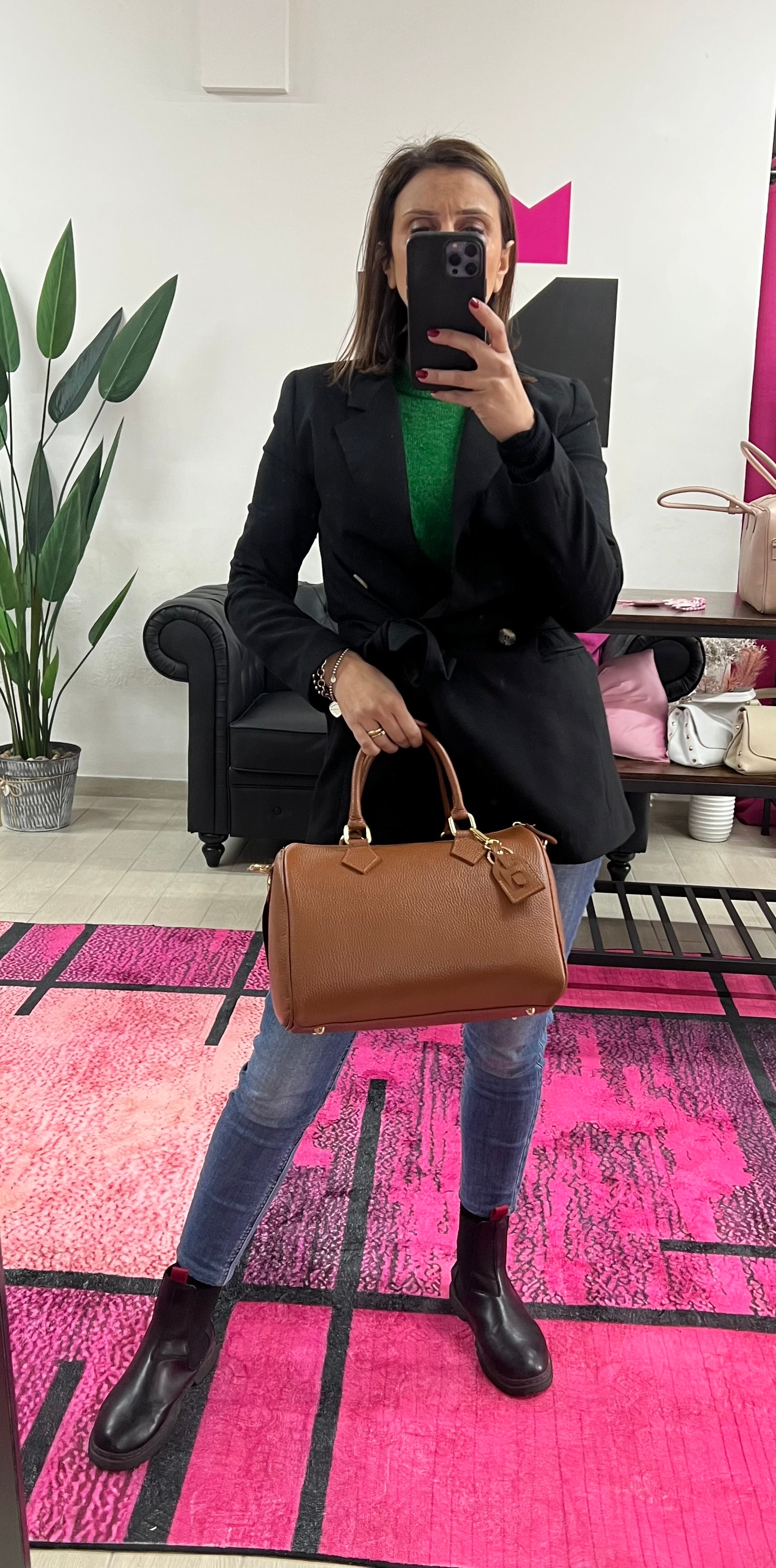 Bauletto maxi cuoio scuro