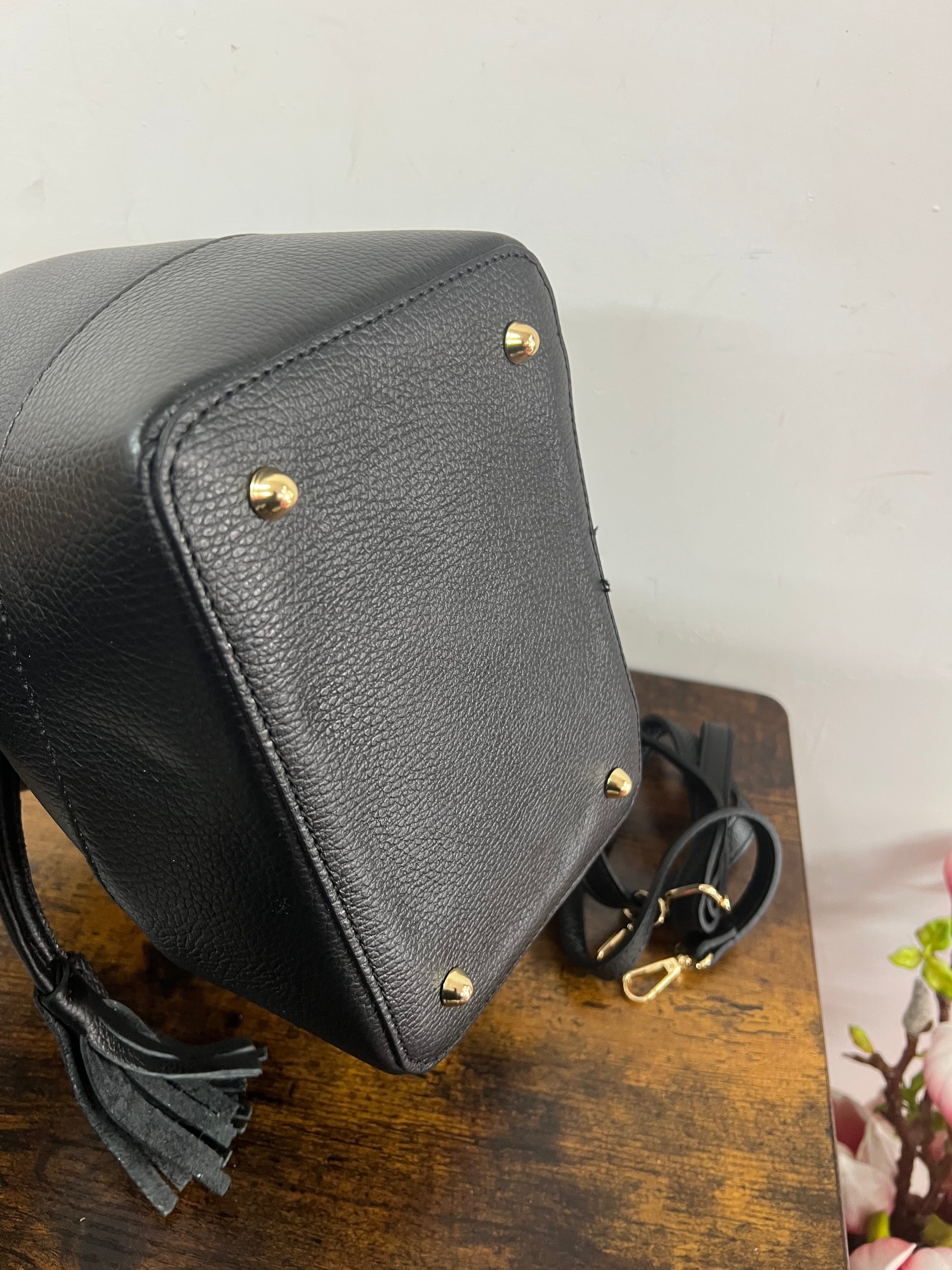 Sacchetto frange maxi nero