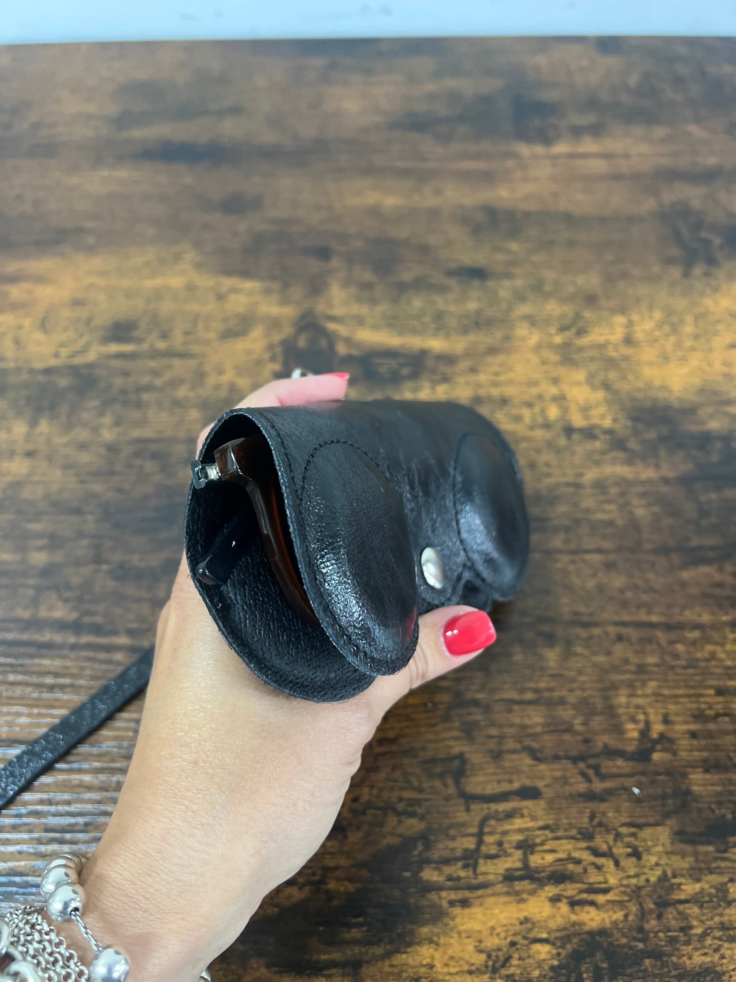 Black laminated eyeglass case