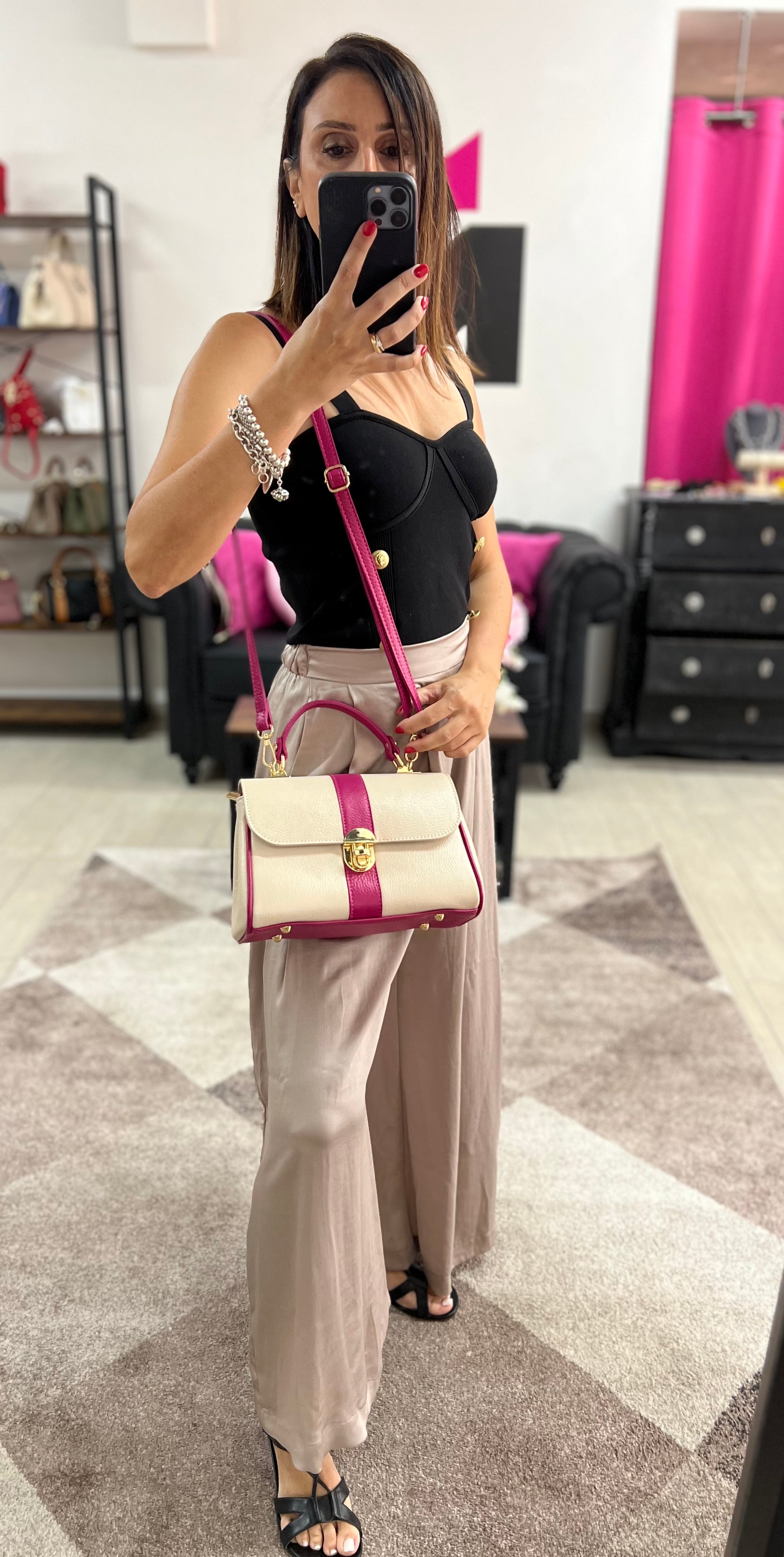 Valigetta Trilly panna e fucsia