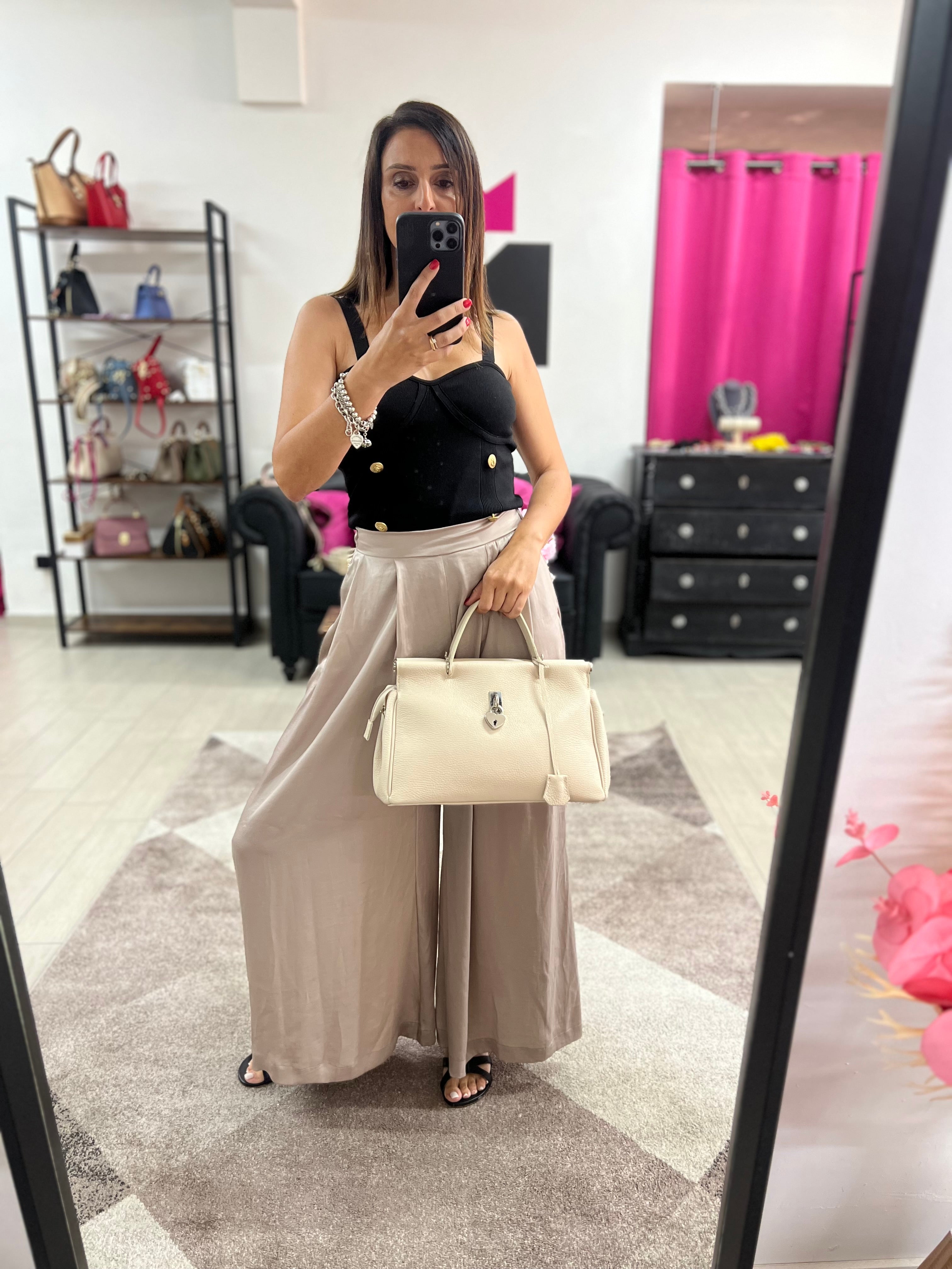 Tote mini cuore panna