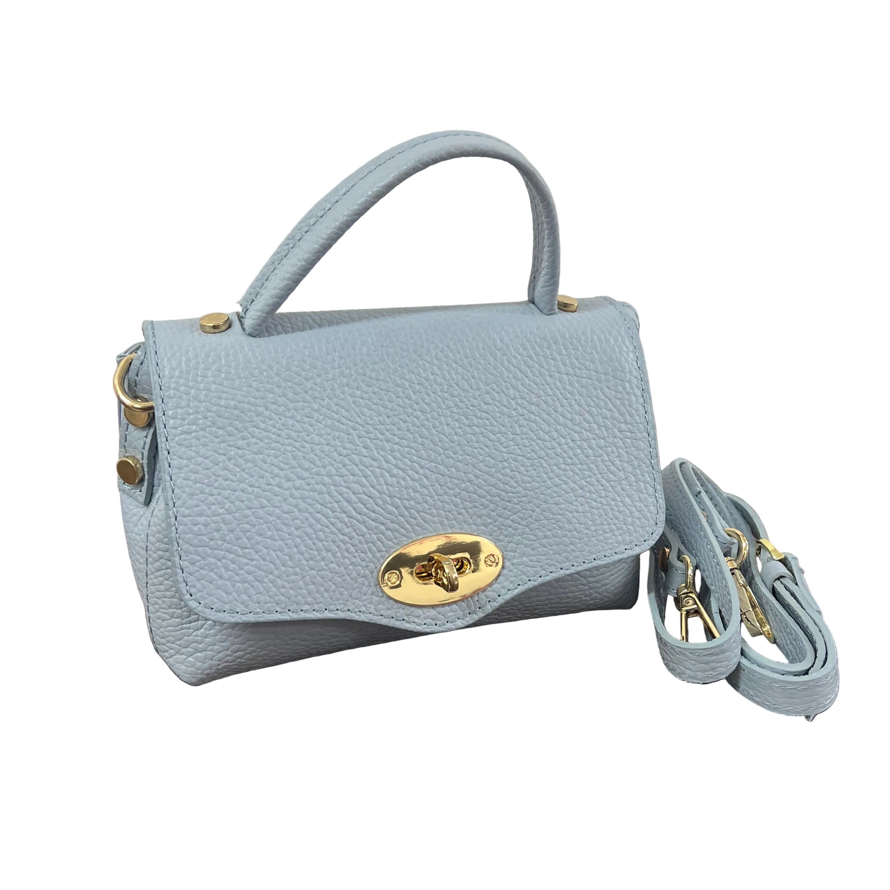 Country bag monocolore z pocket celeste
