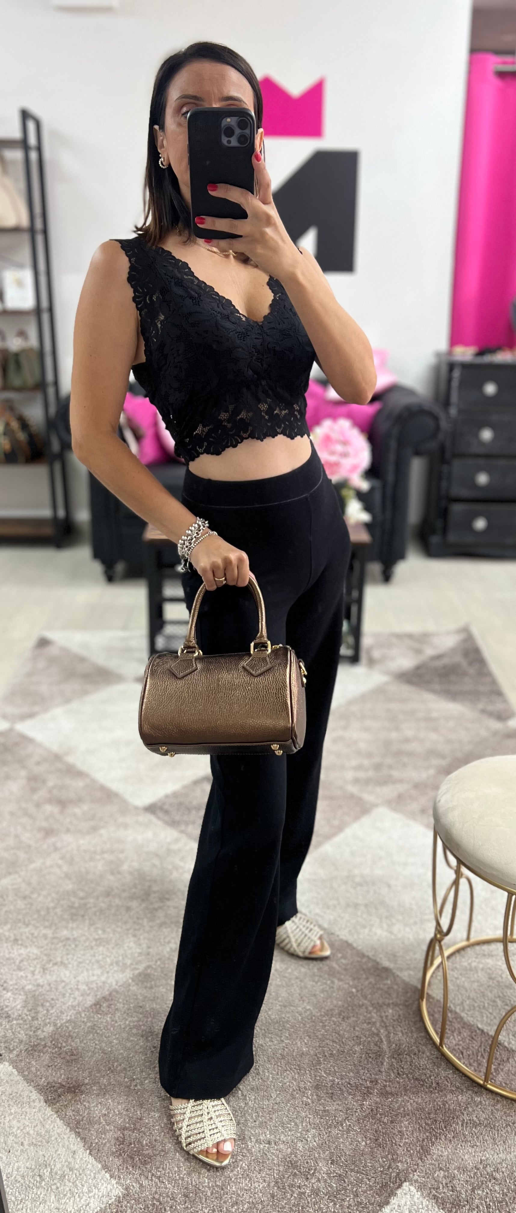 Bauletto mini lam bronzo