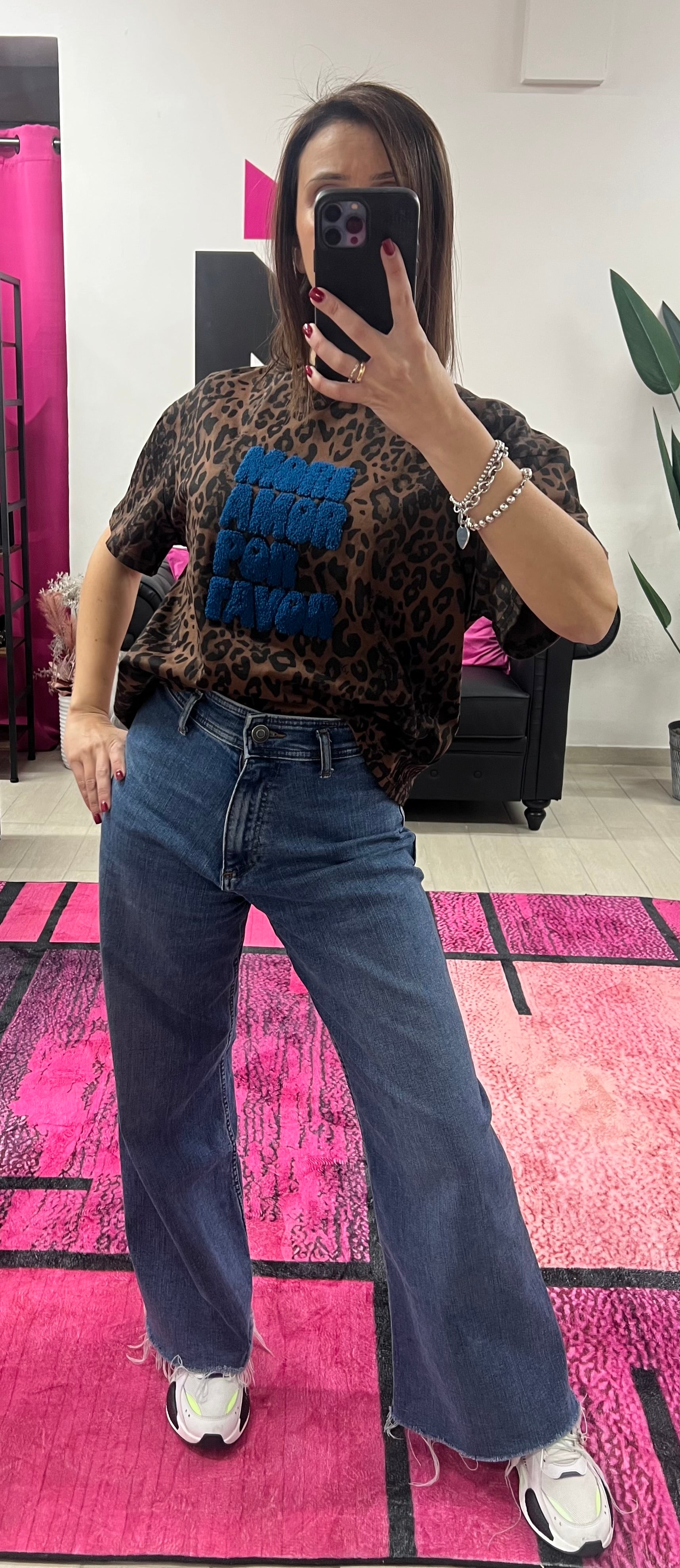 T-shirt mac scritta blu