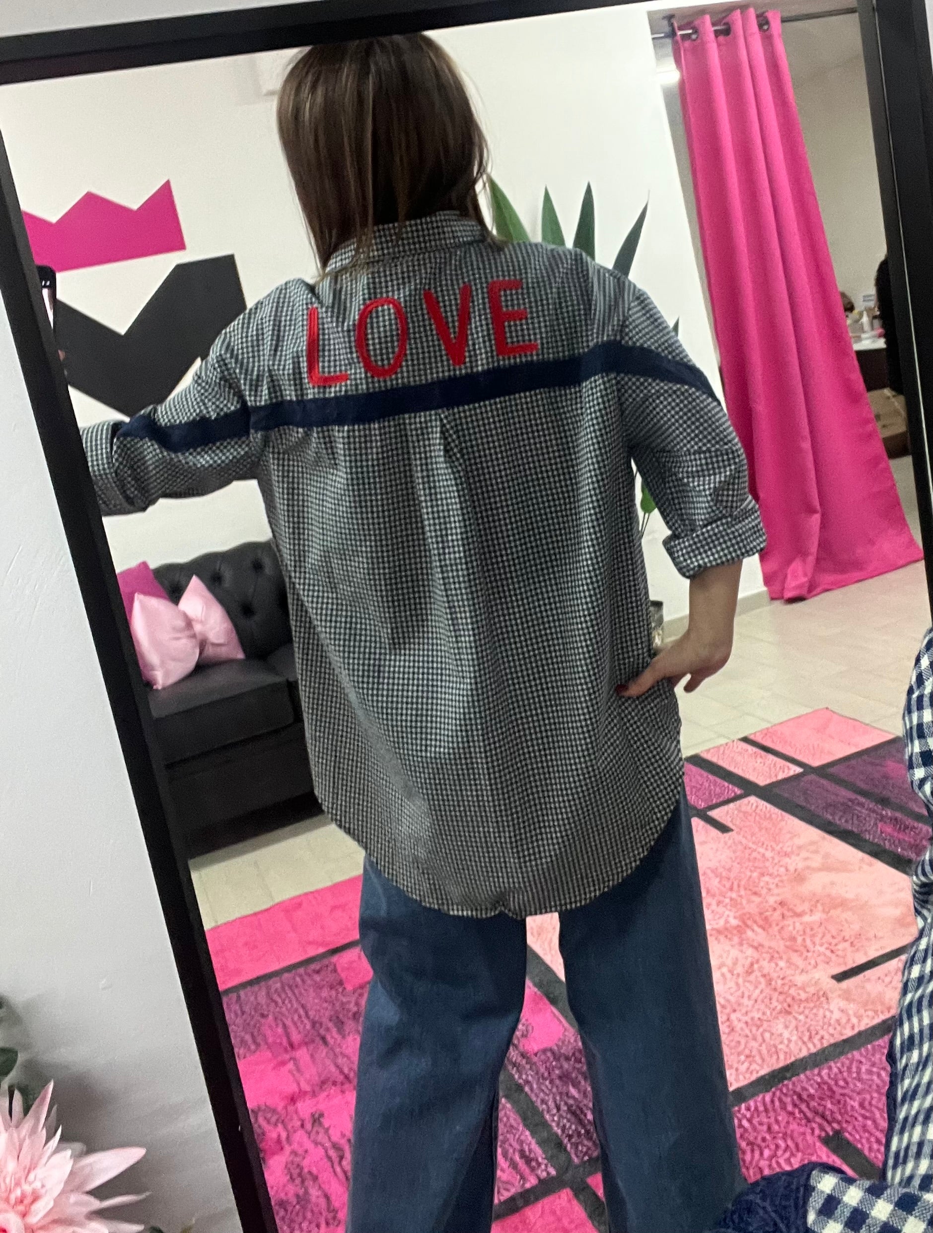 Camiciona love quadri blu