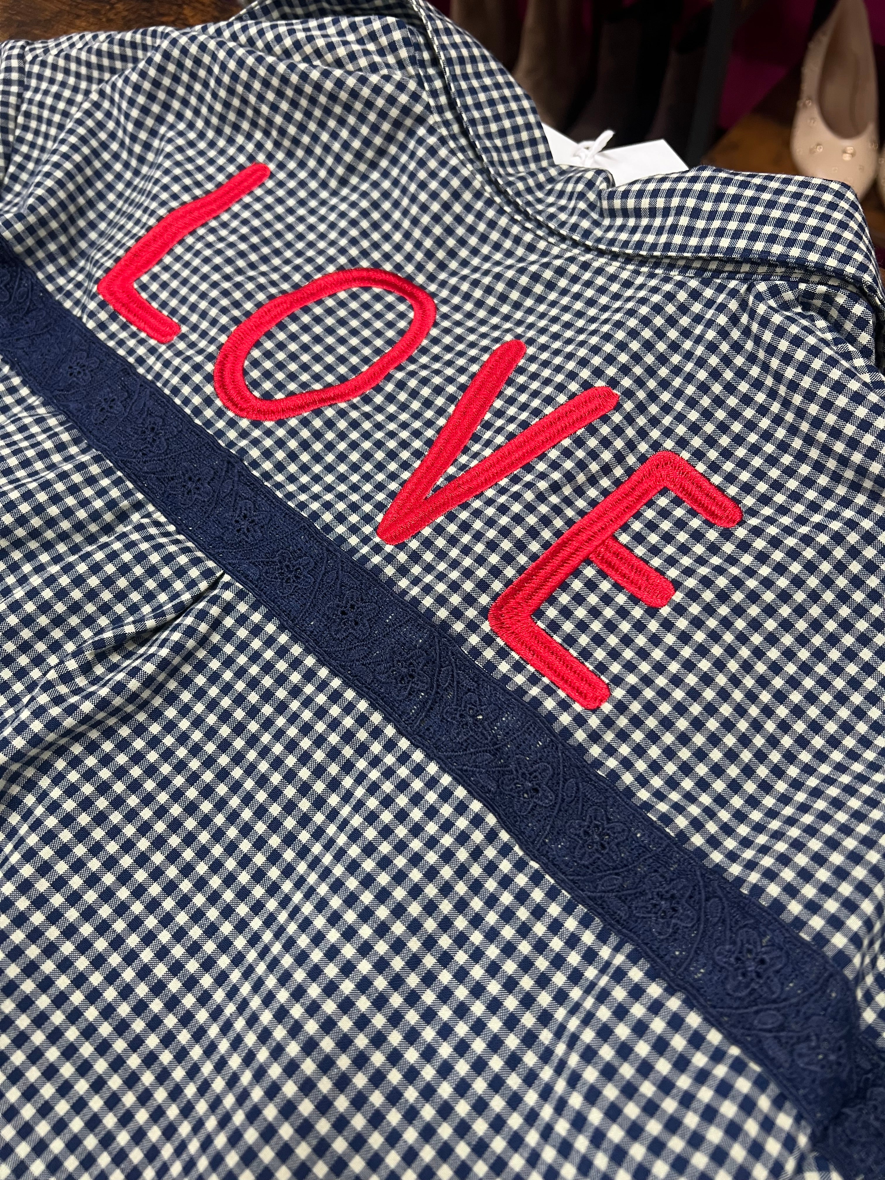Camiciona love quadri blu