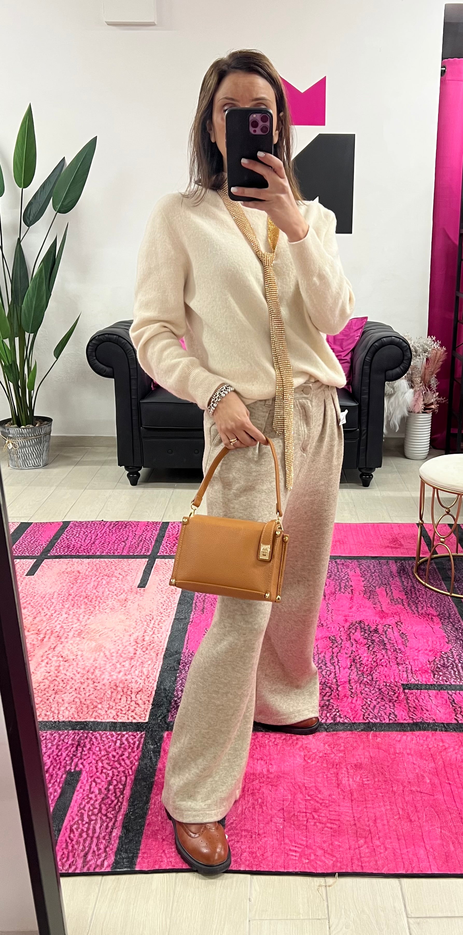 Twist mini cuoio chiaro