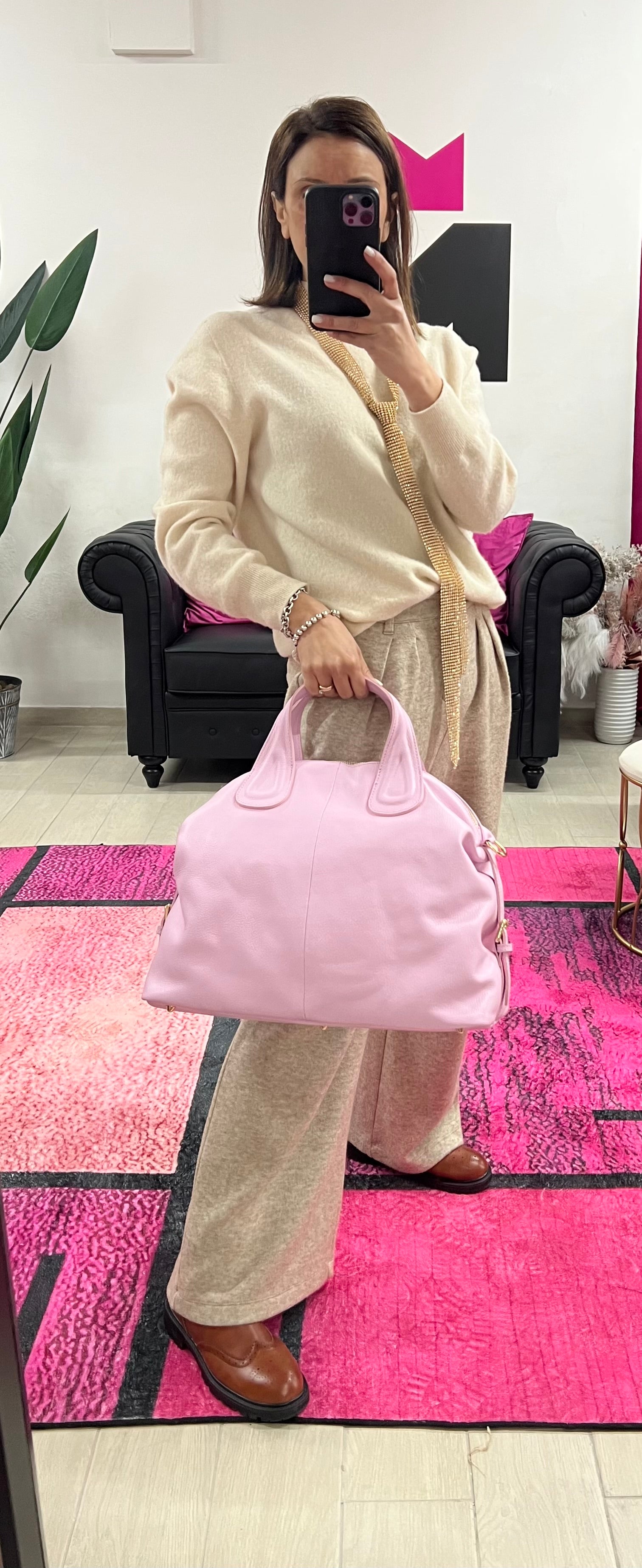 Pale pink Cassandra tote bag