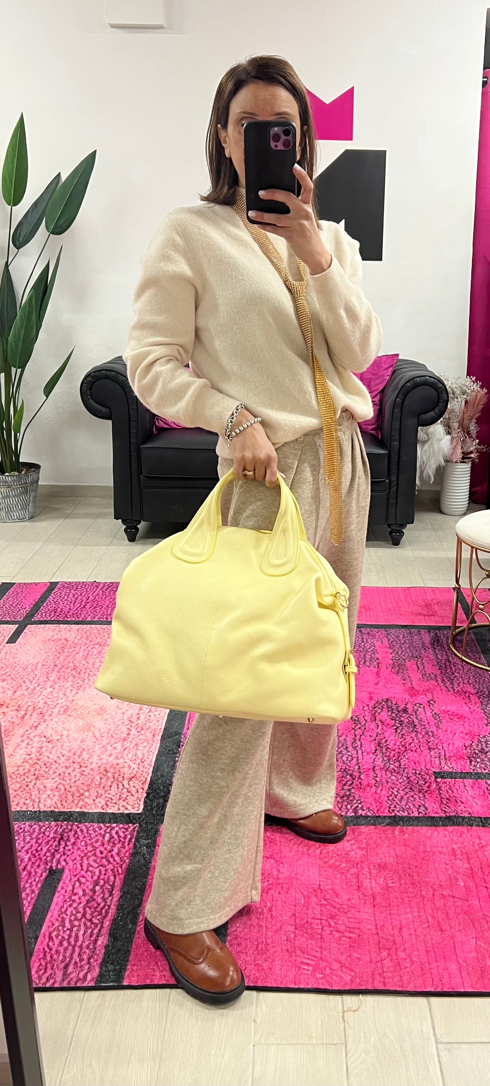 Tote bag Cassandra yellow