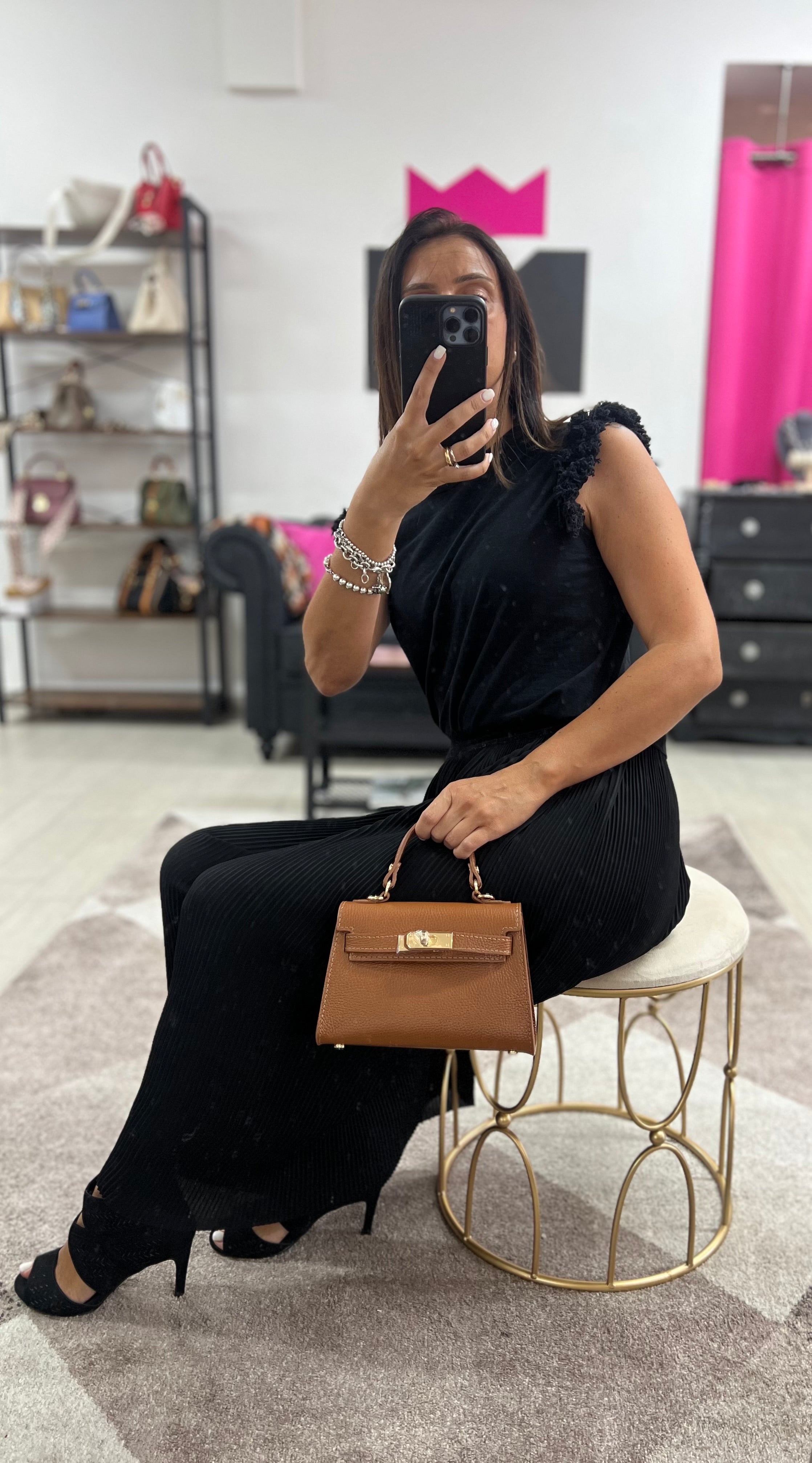 Kylie pocket cuoio scuro