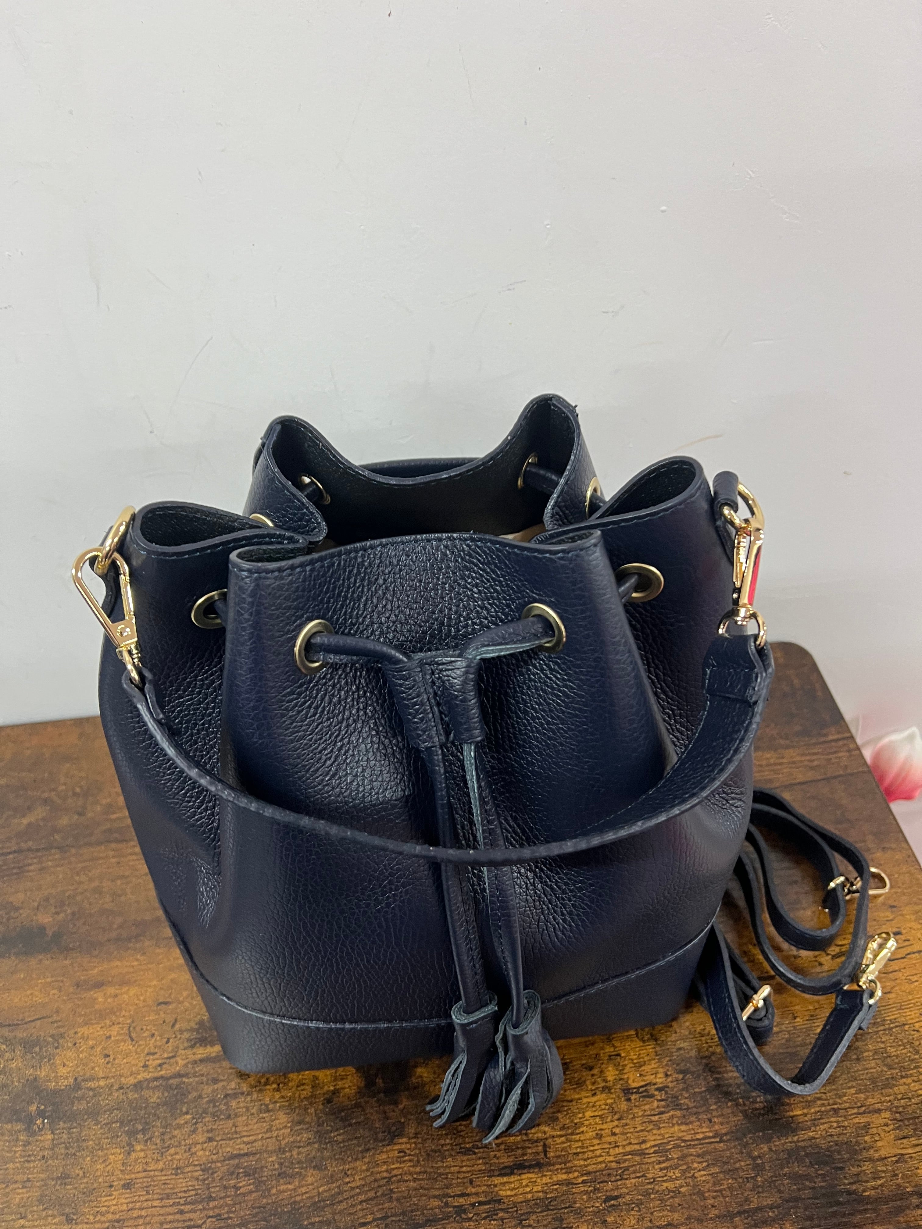 Sacchetto frange maxi blu navy