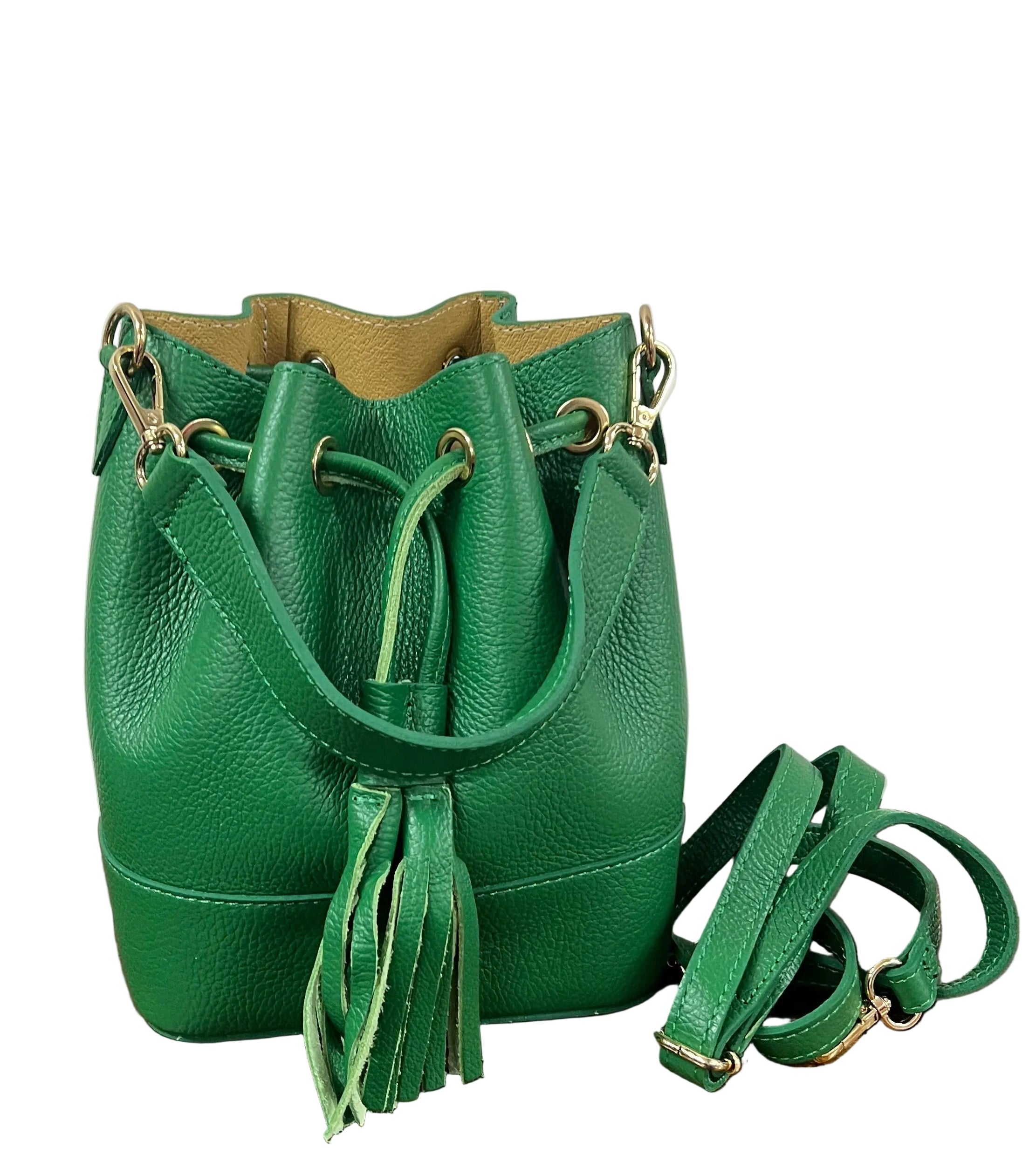 Sacchetto frange mini verde smeraldo