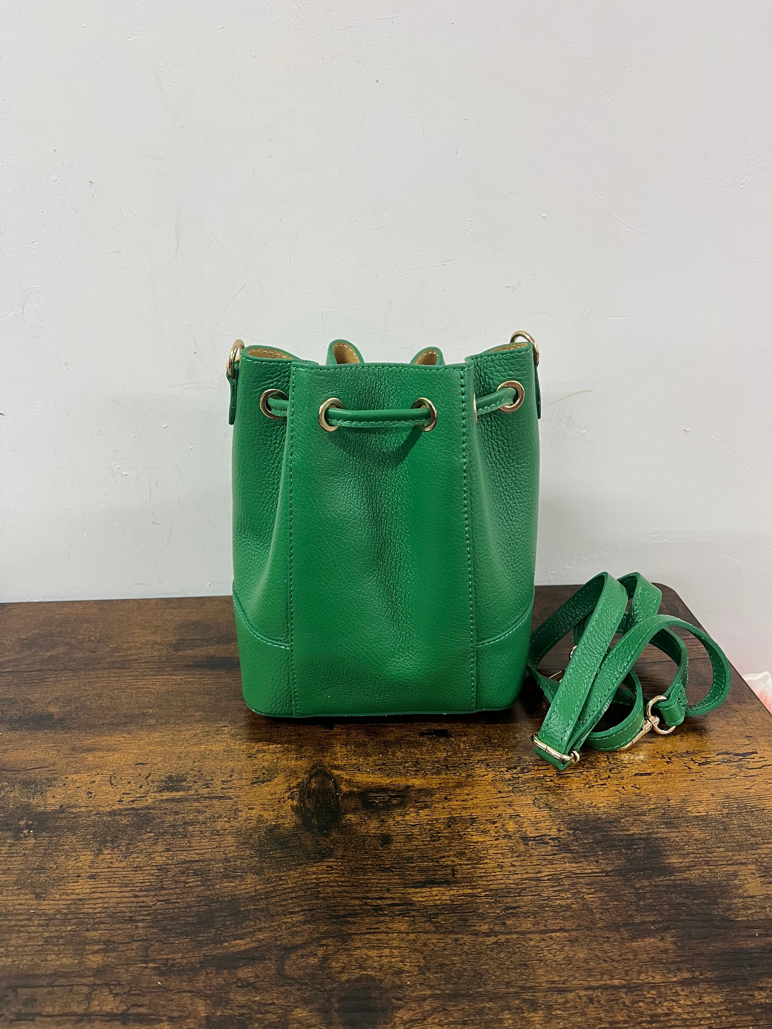 Sacchetto frange mini verde smeraldo