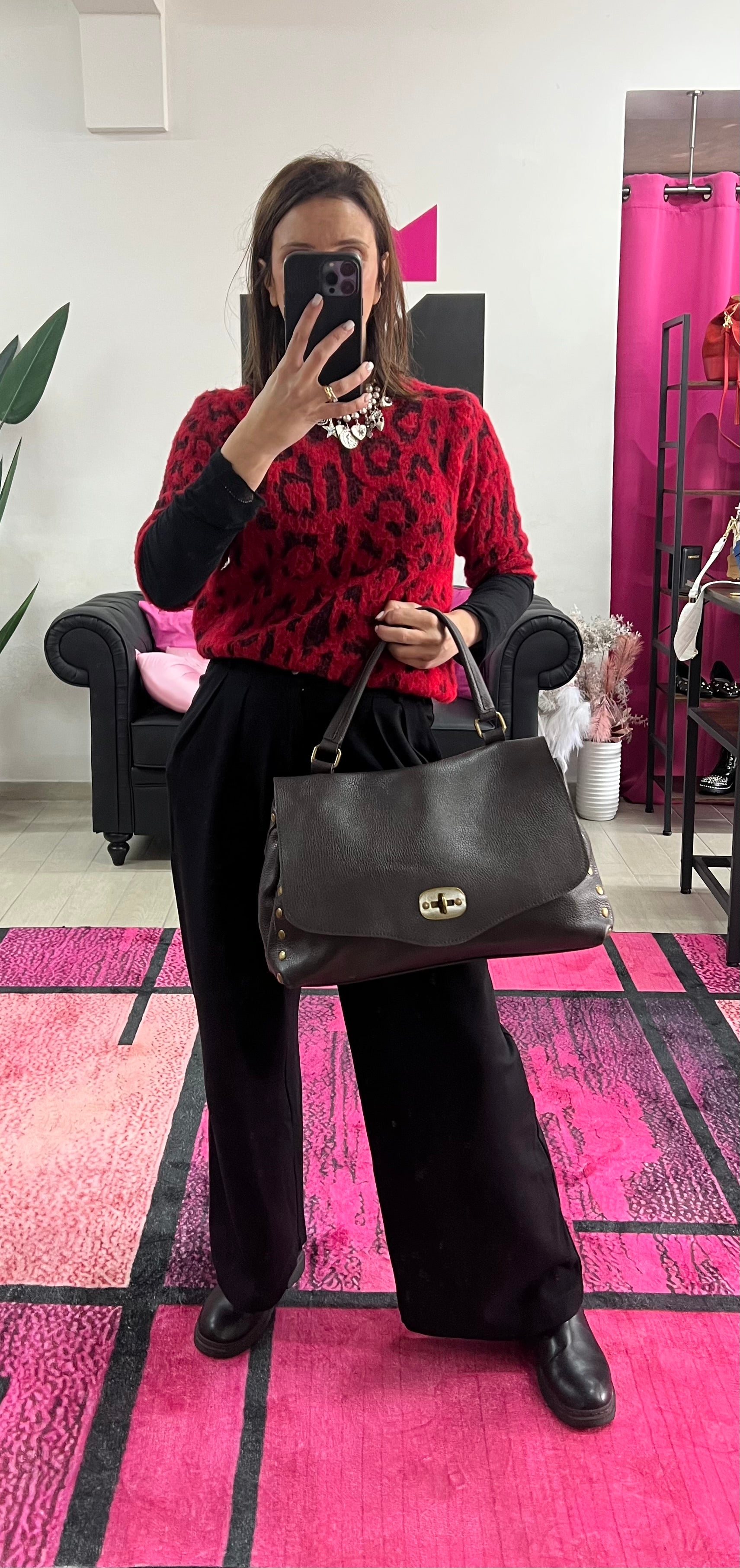 Country bag monocolore maxi testa di moro