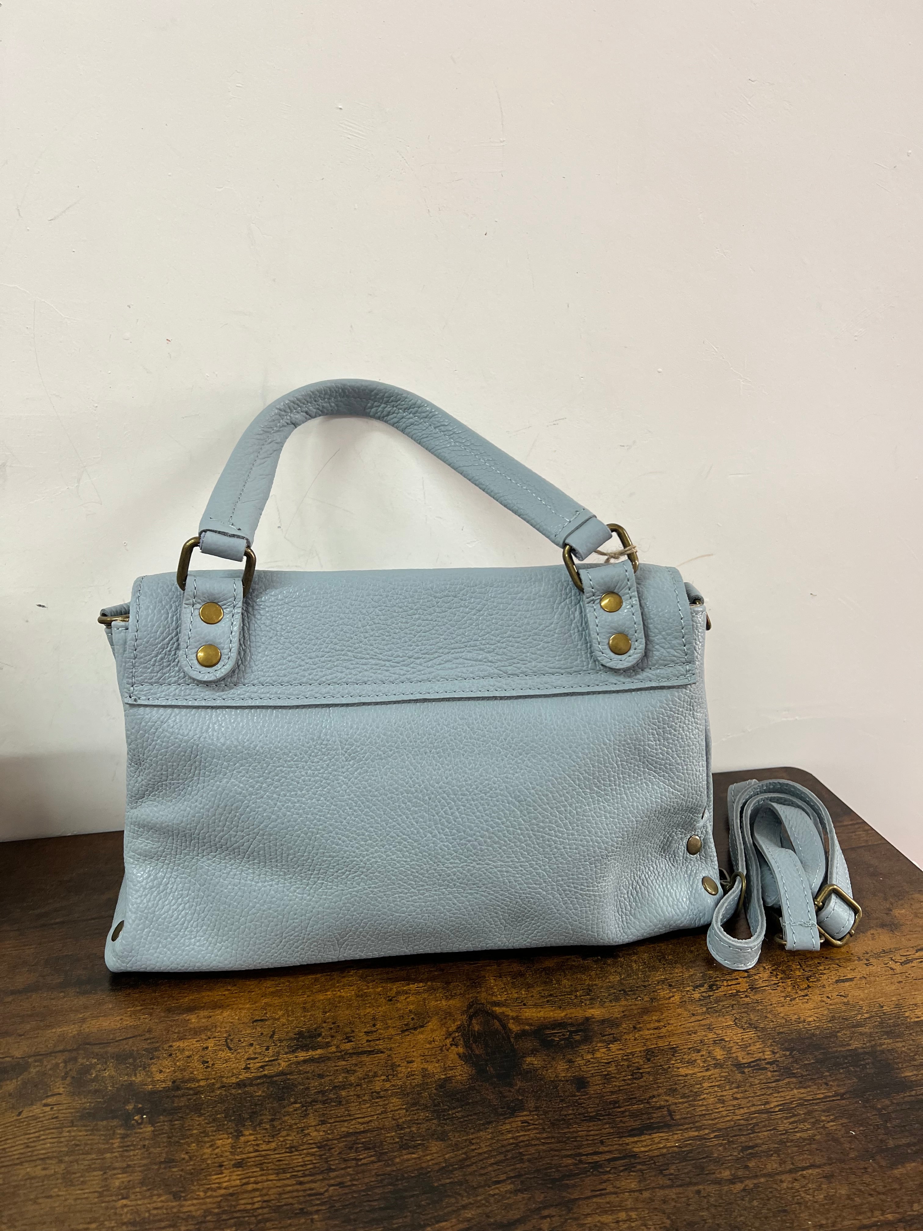 Country bag monocolore z media celeste