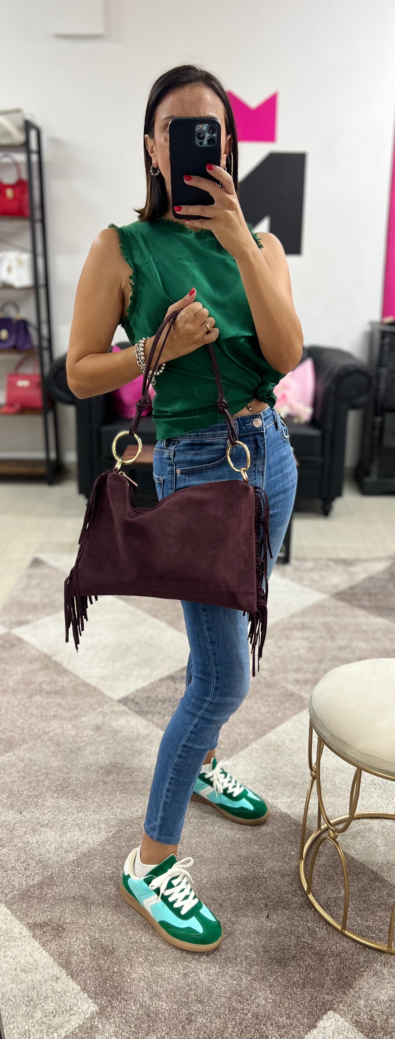 Ariel pelle suede bordeaux