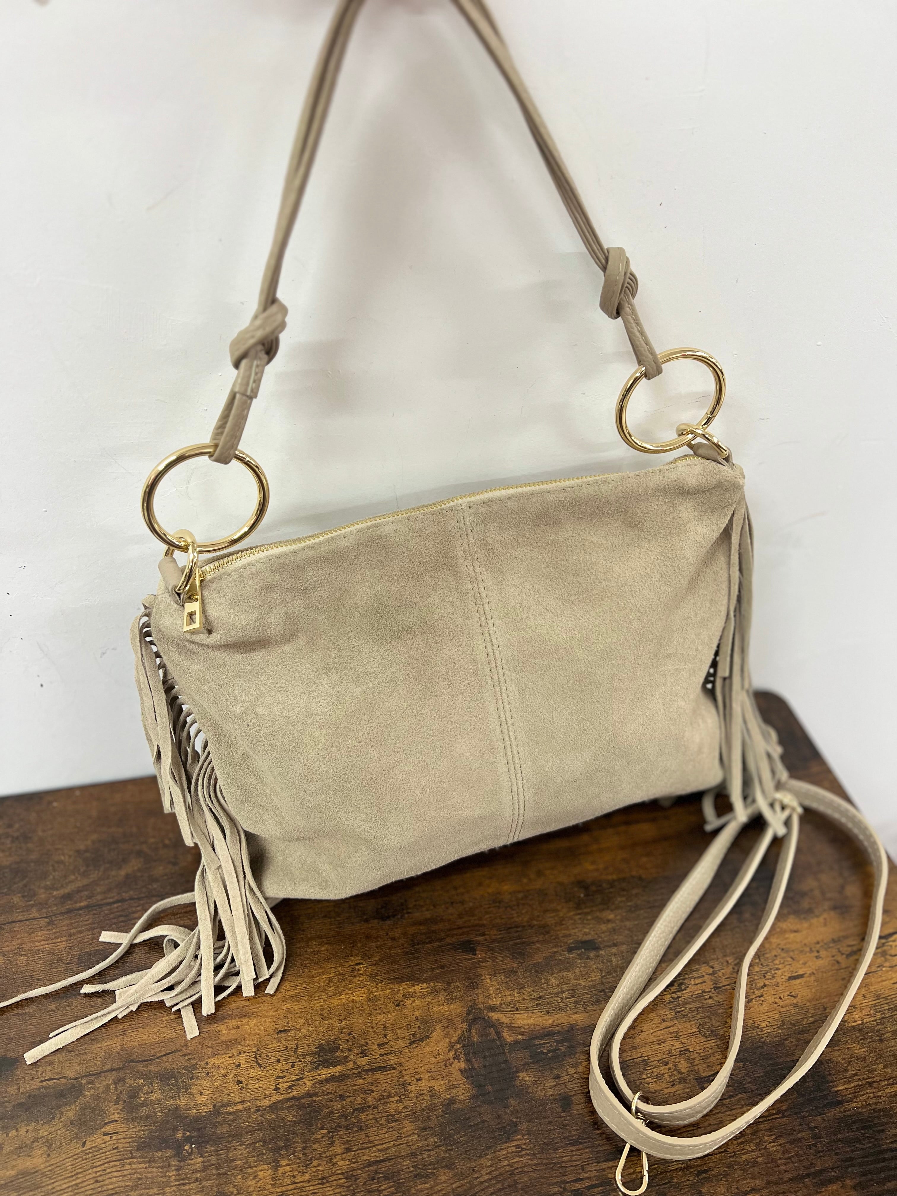 Ariel pelle suede tortora