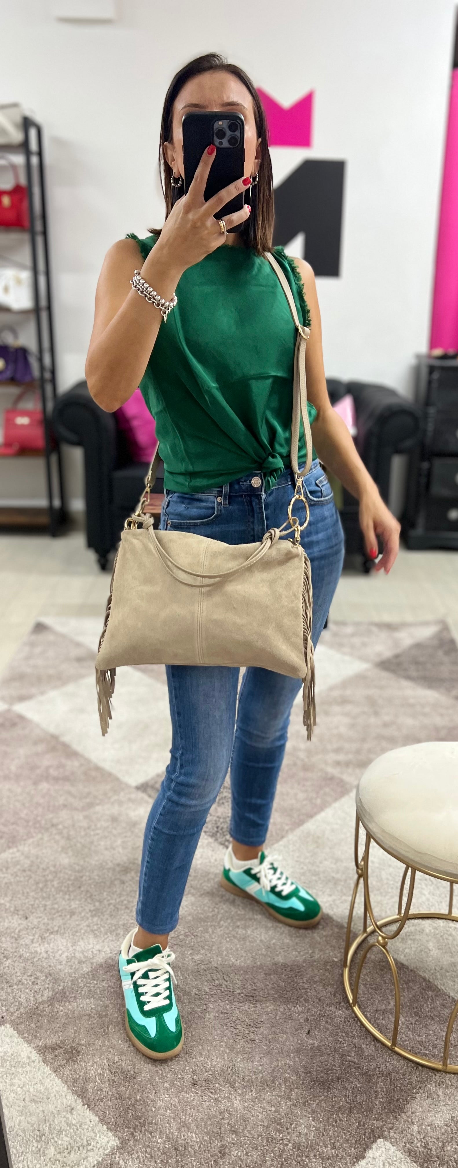 Ariel pelle suede tortora