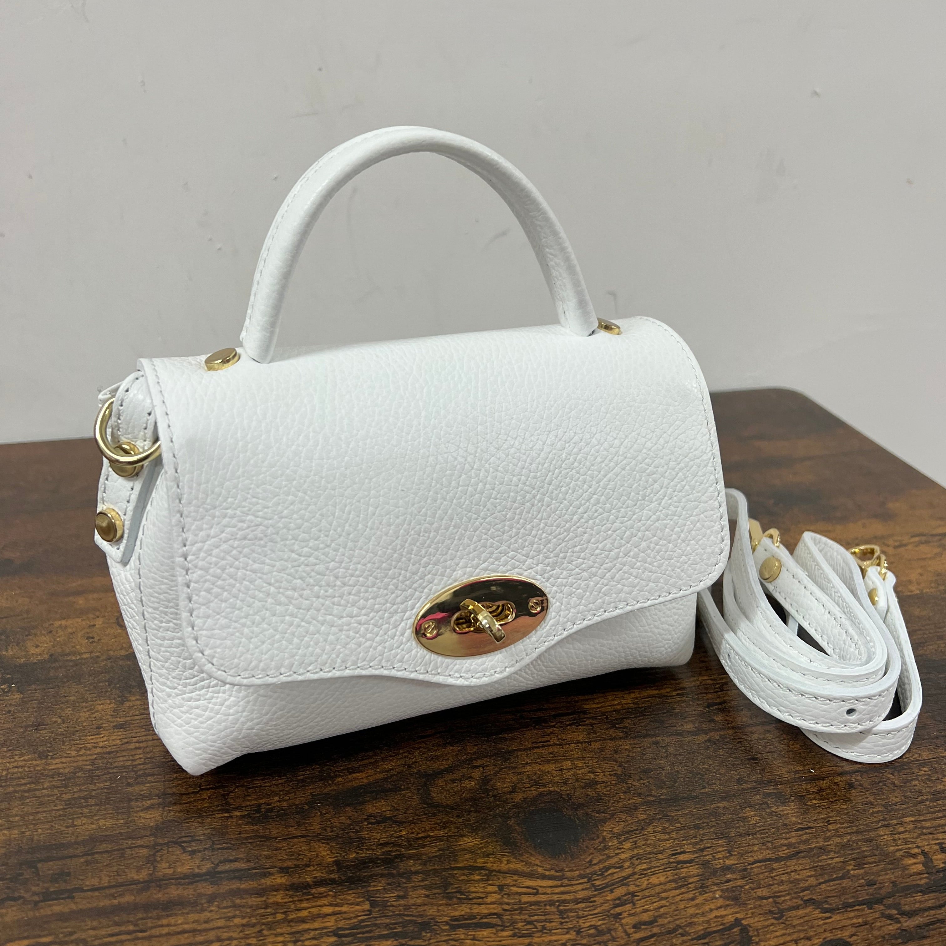 Country bag monocolore z pocket bianco