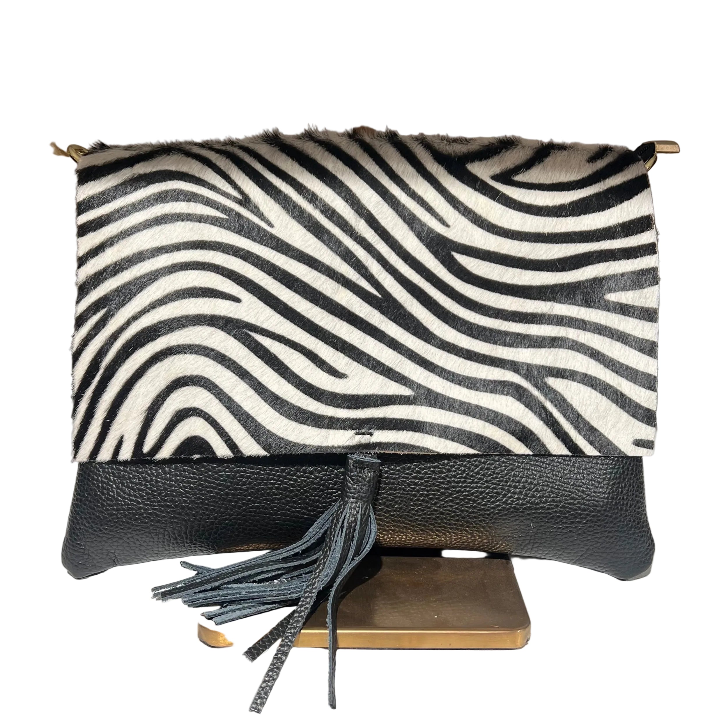 Pochette cavallino zeb bianco e nero
