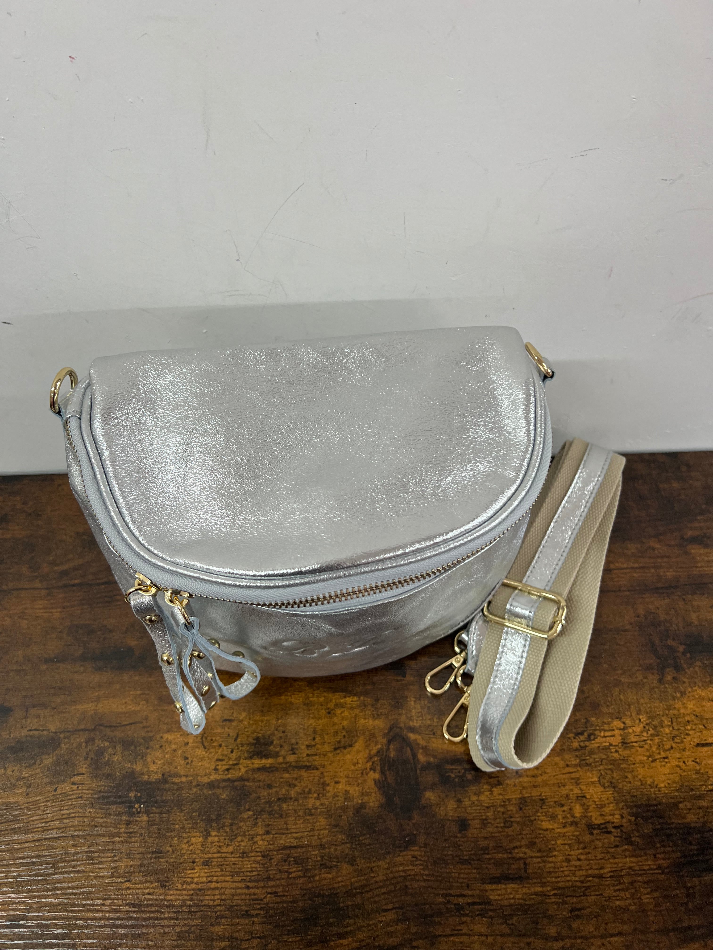 Silver bum bag