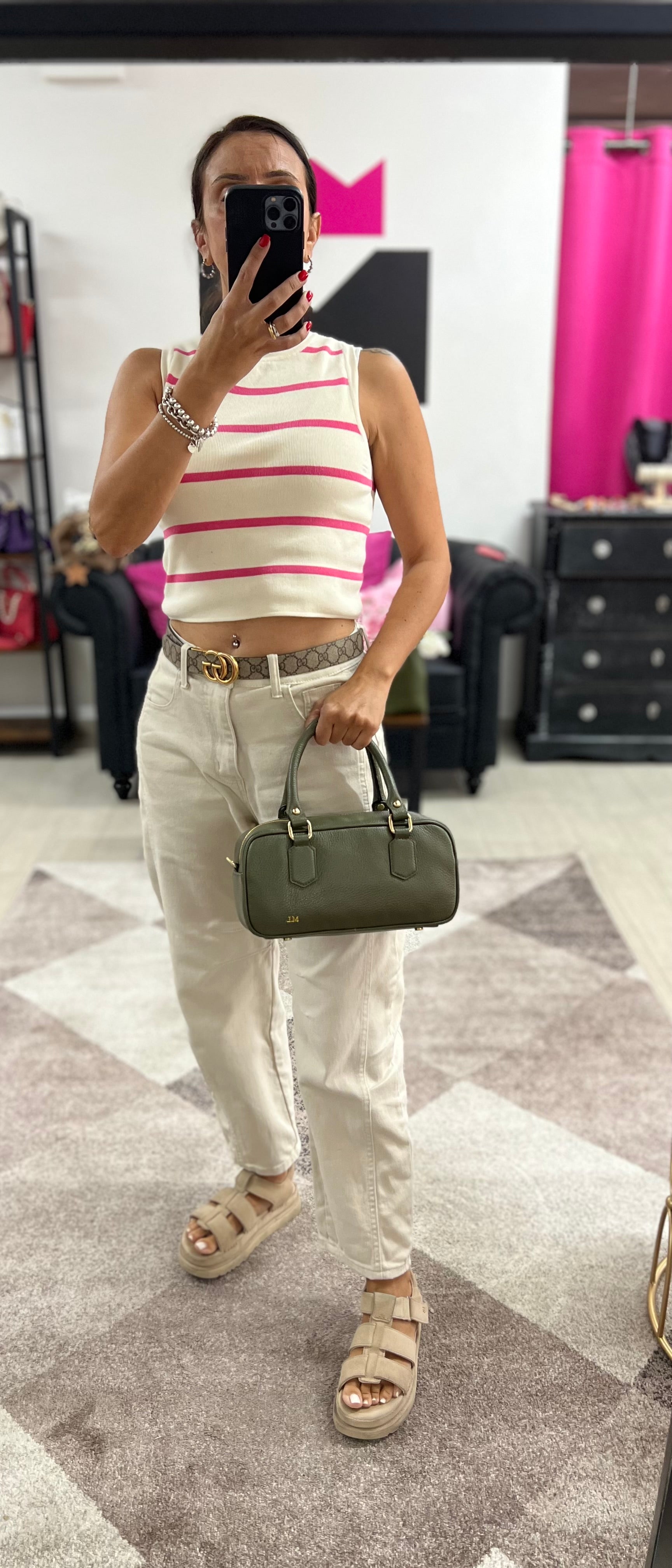 Bauletto rettangolare verde militare