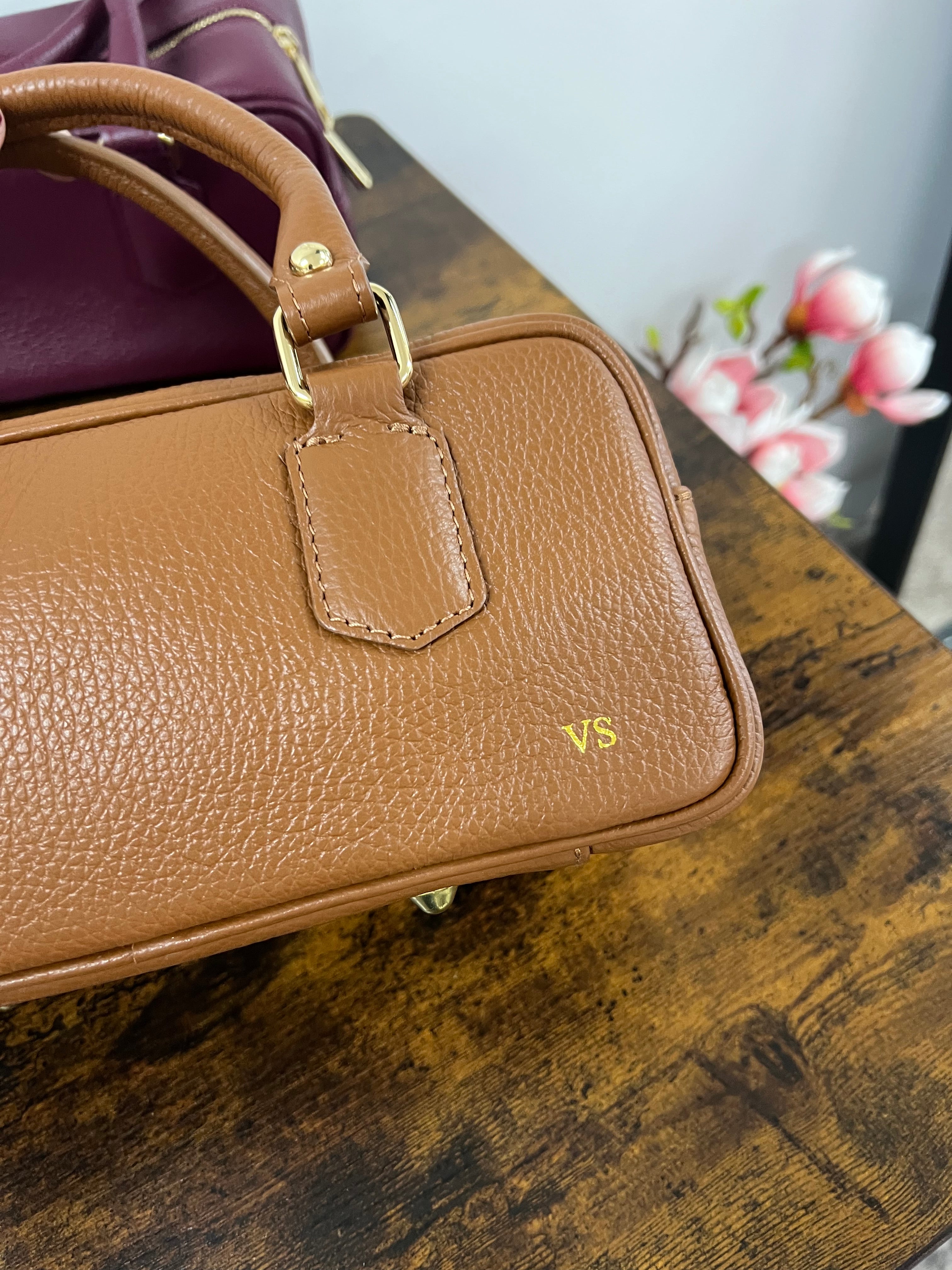 Bauletto rettangolare cuoio scuro