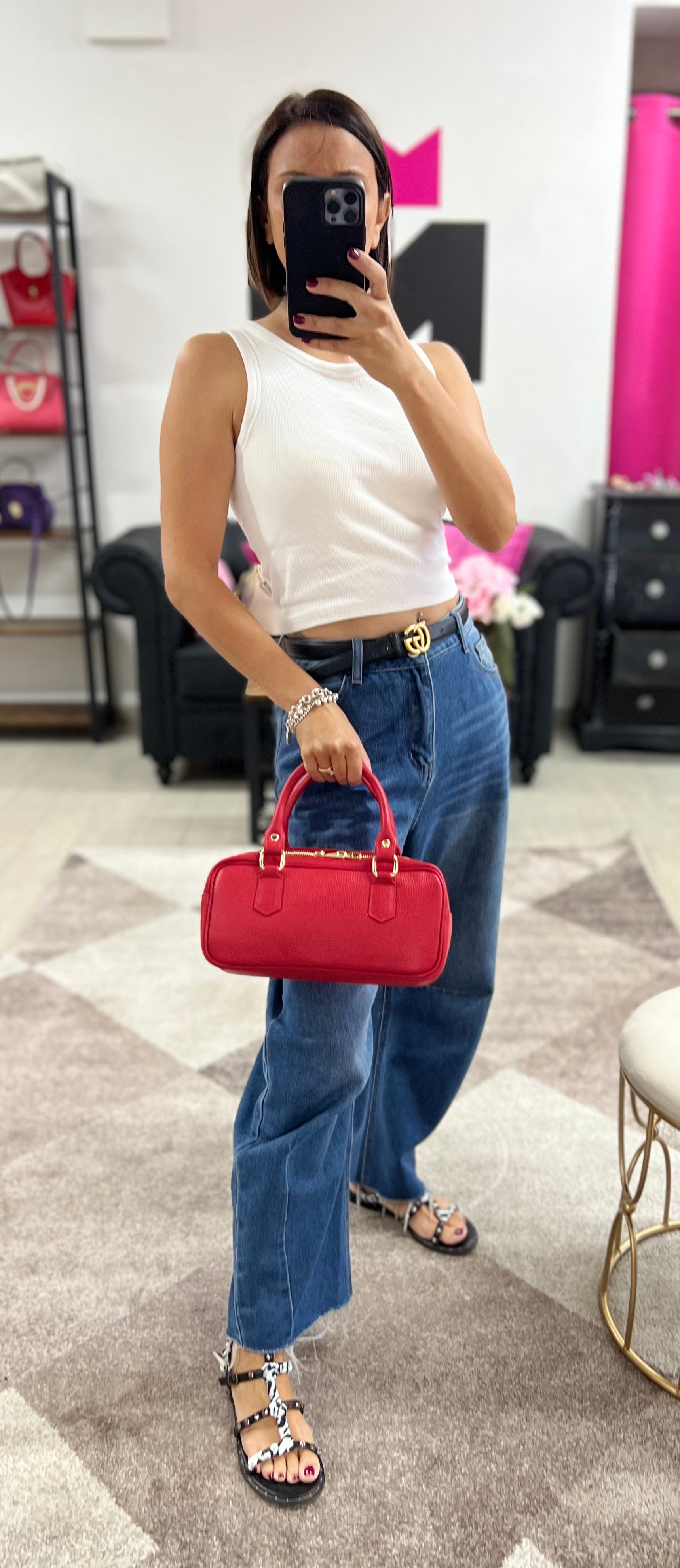 Bauletto rettangolare rosso