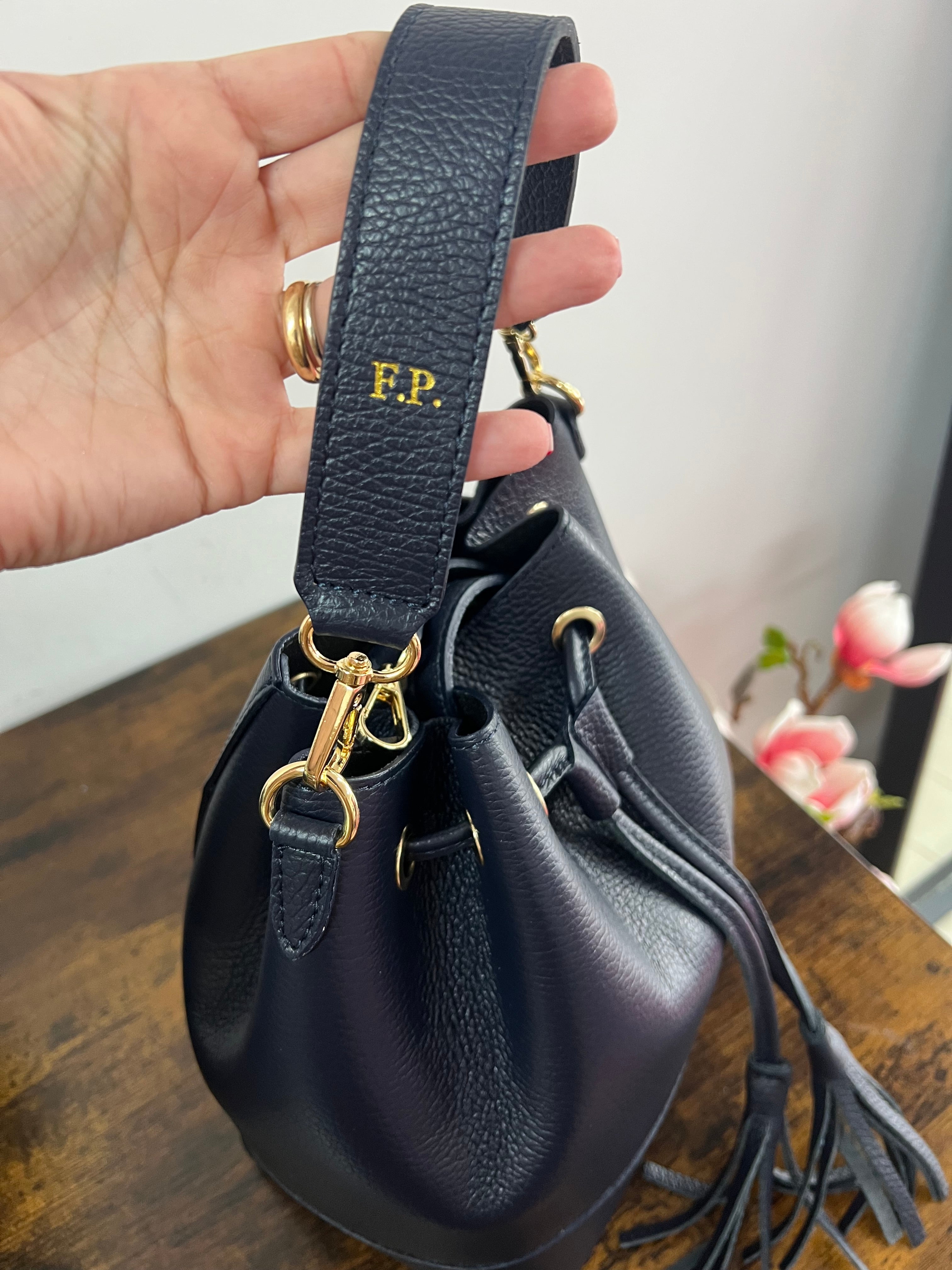 Sacchetto frange maxi blu navy