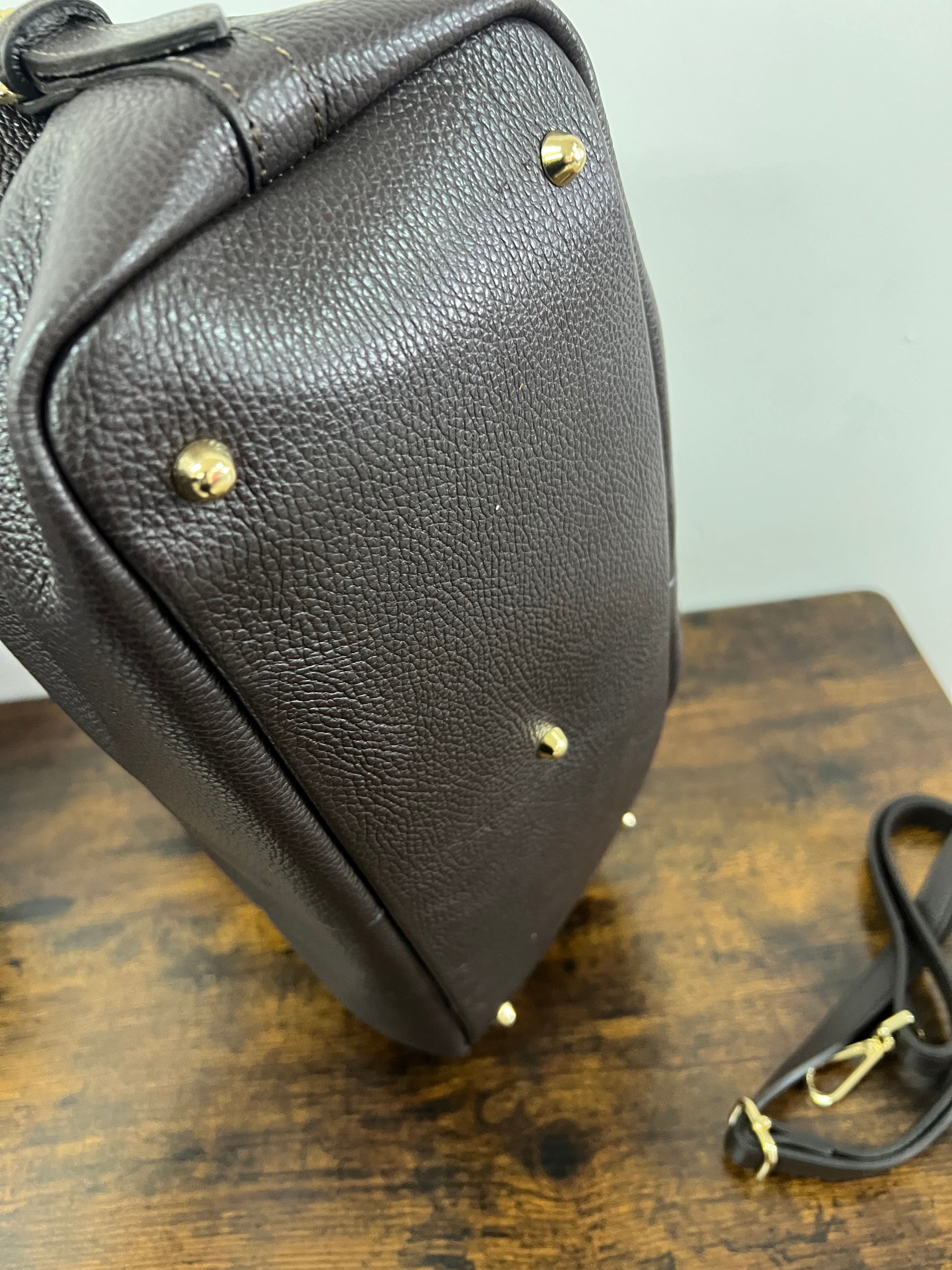 Cassandra dark brown tote bag