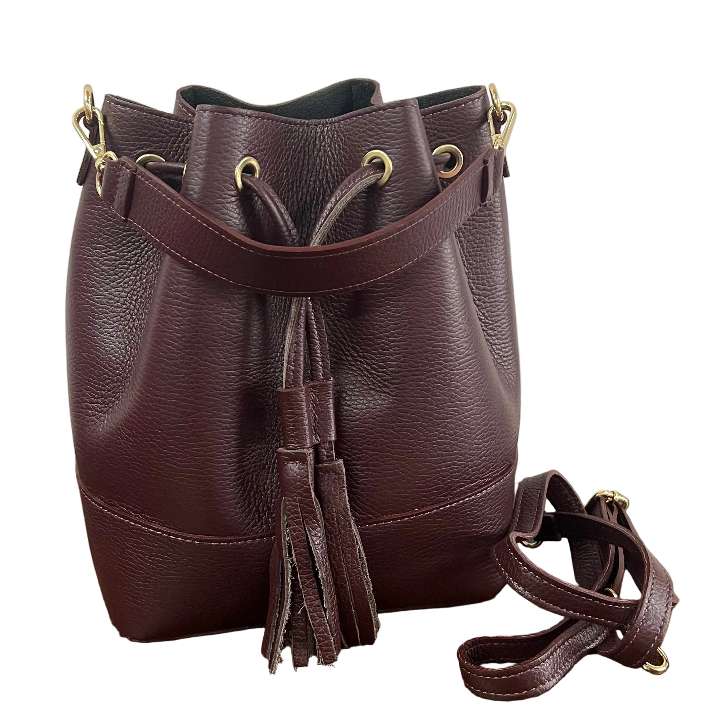 Sacchetto frange maxi bordeaux