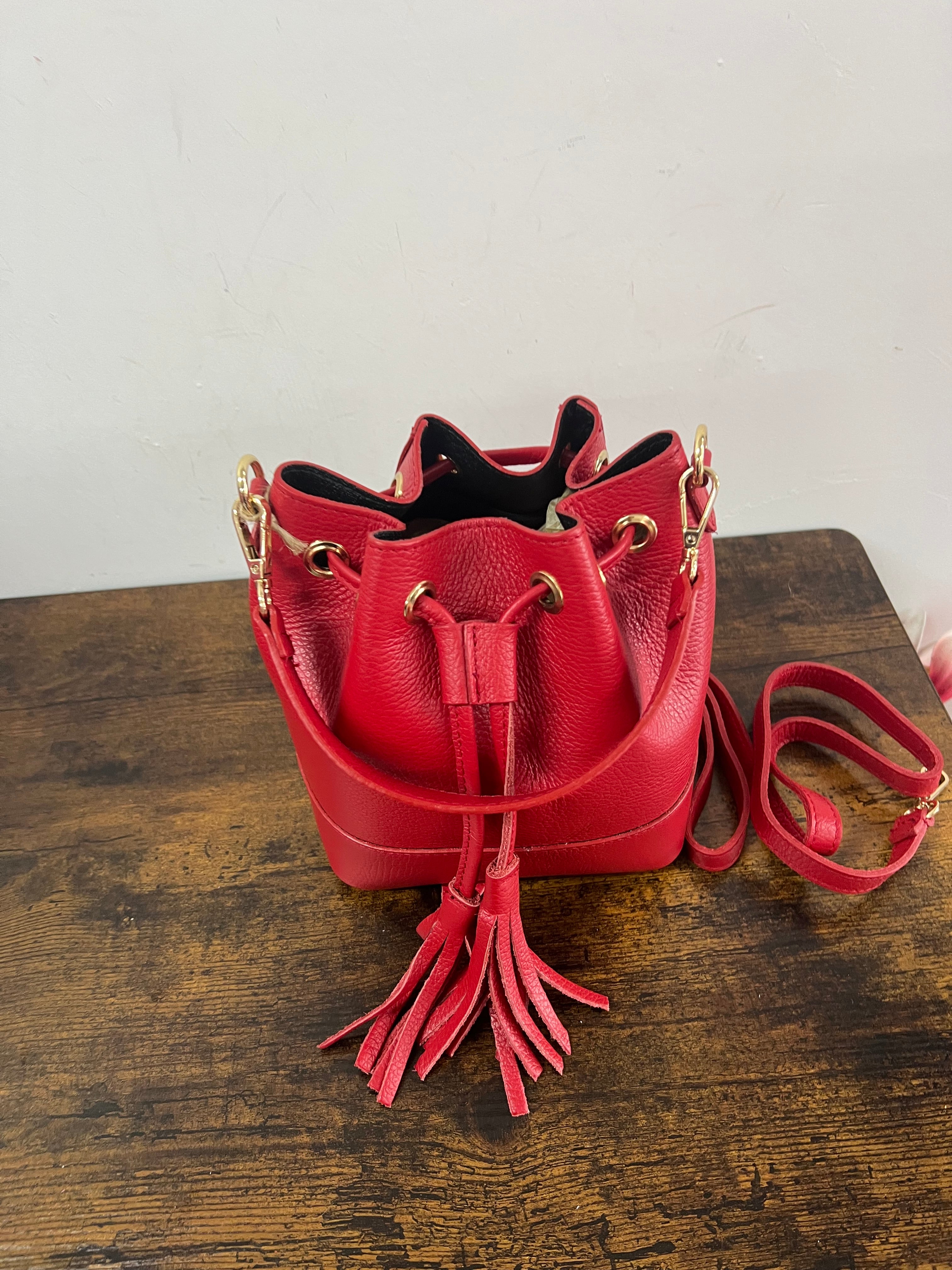 Sacchetto frange mini rosso
