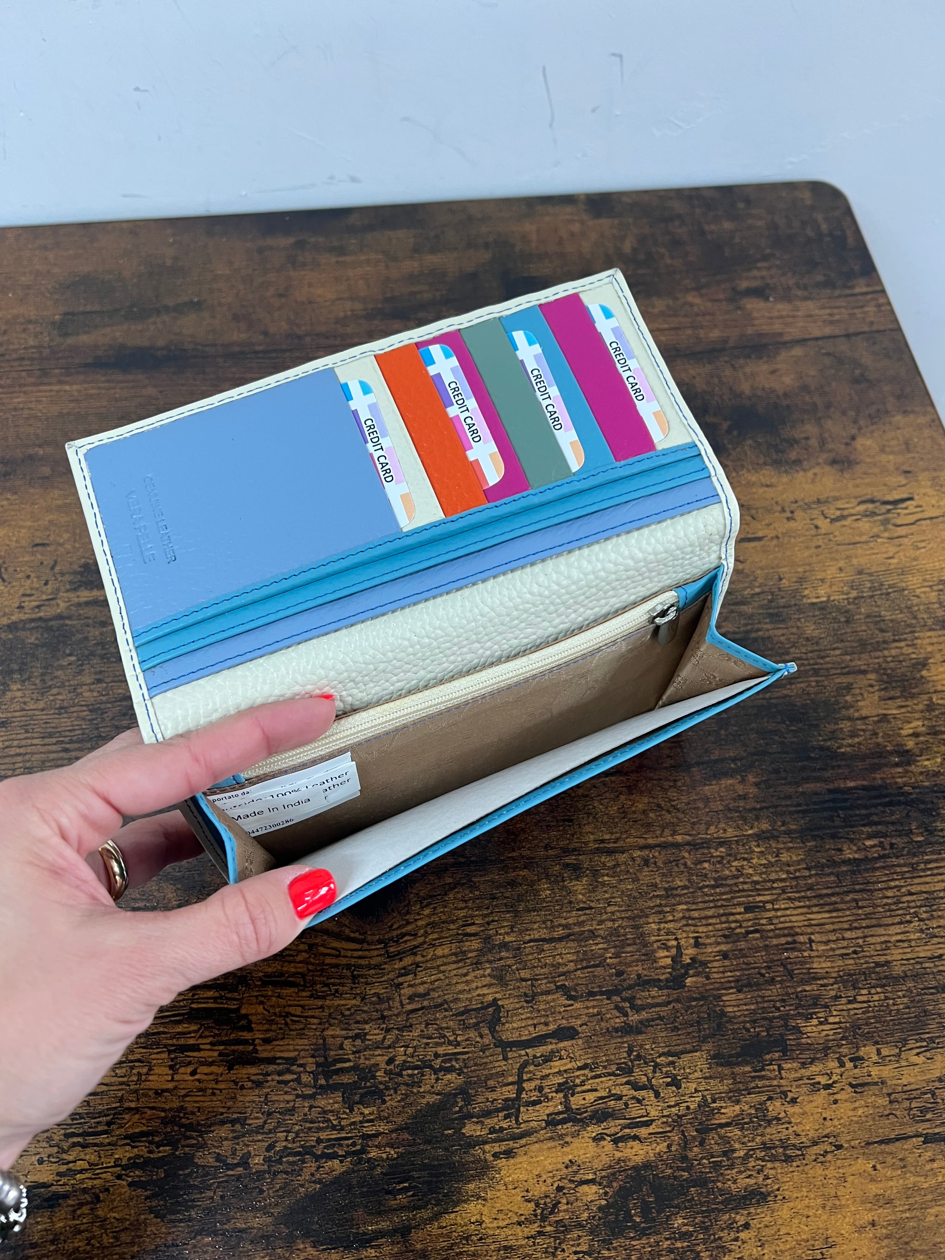 Big open cream card holder