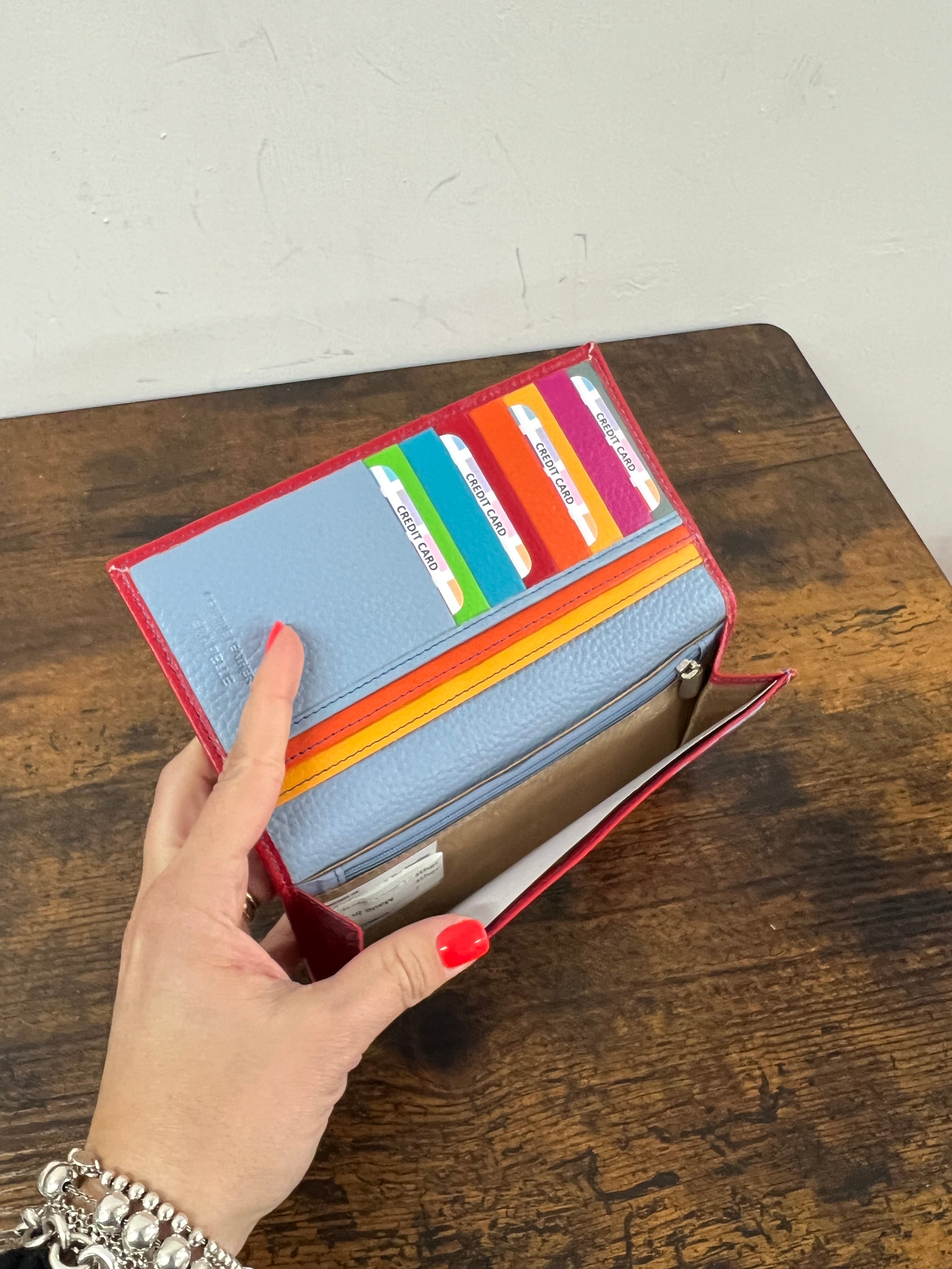 Large fuchsia card holder