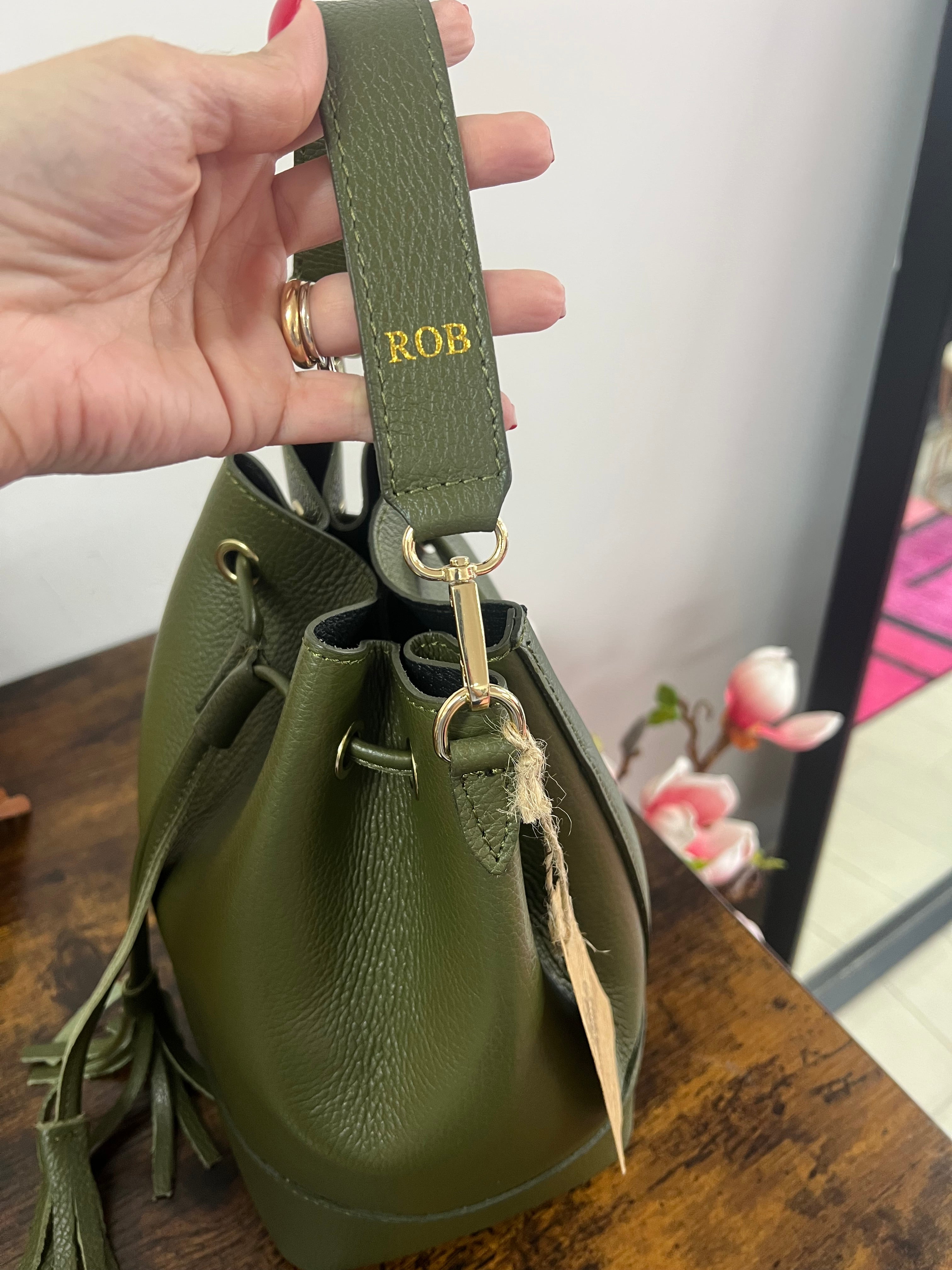 Sacchetto frange maxi verde militare